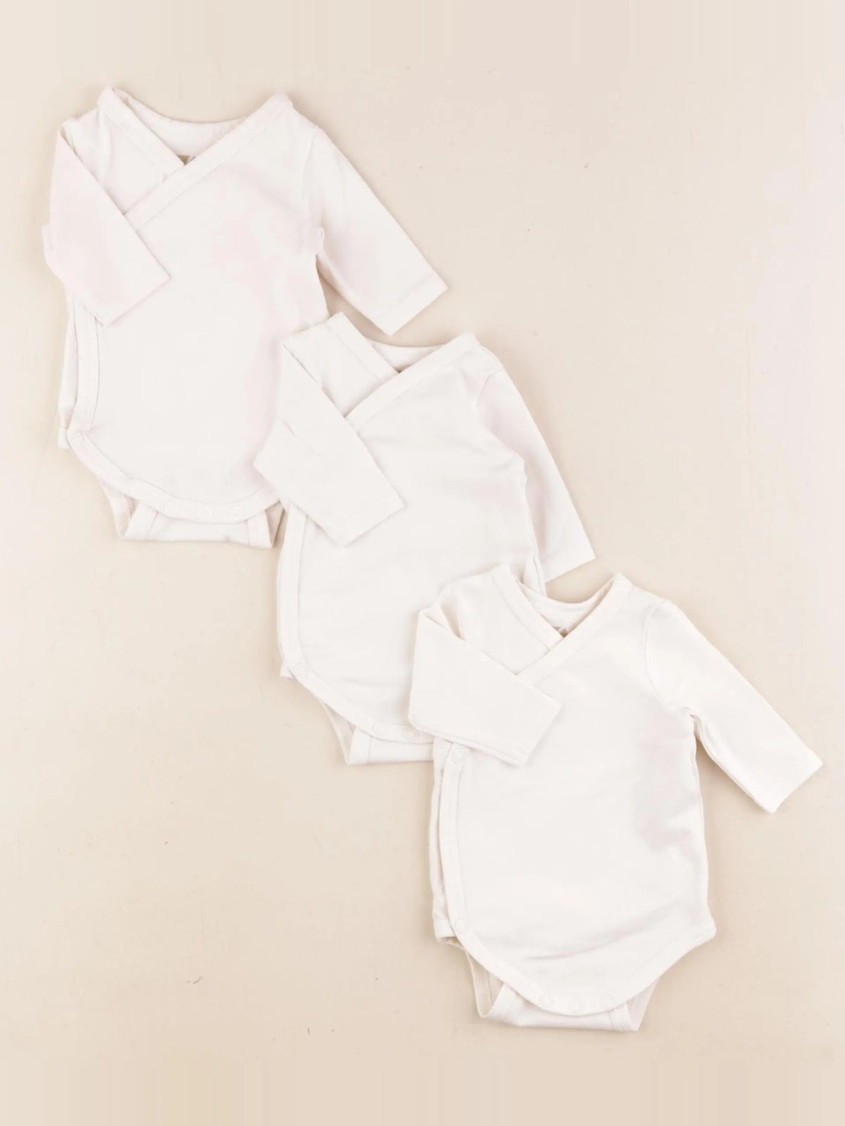 Tape à l'oeil - lot de 3 bodies en coton beige - Prématuré