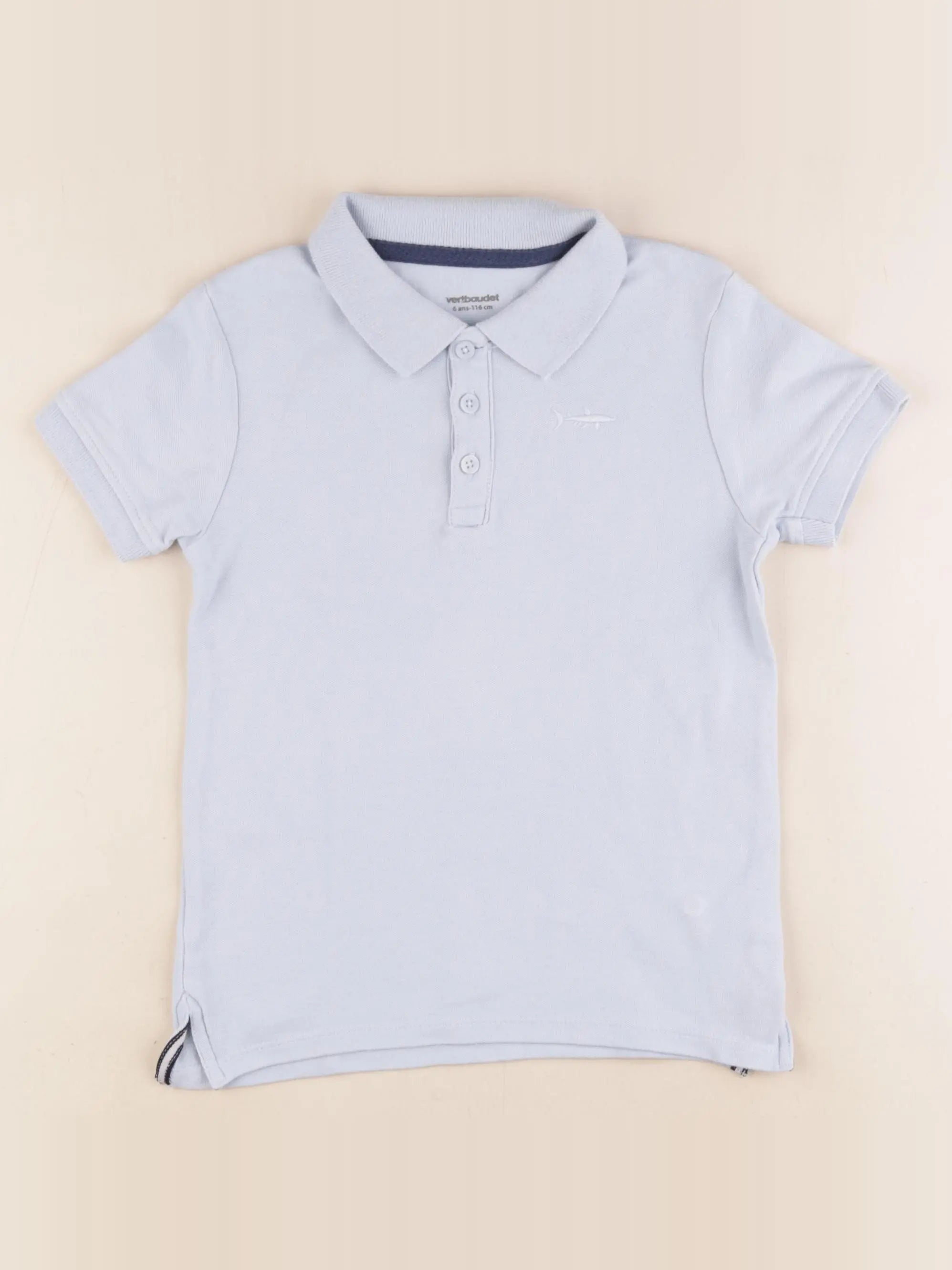 Vertbaudet - polo bleu - 6 ans