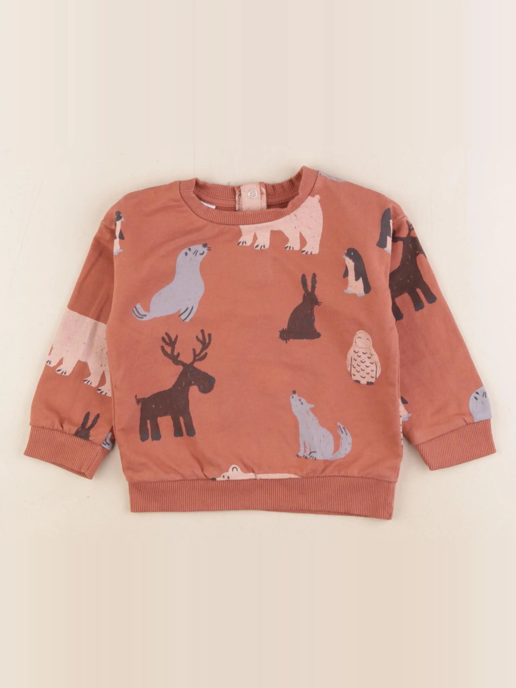 Mango - sweat marron - 12/18 mois