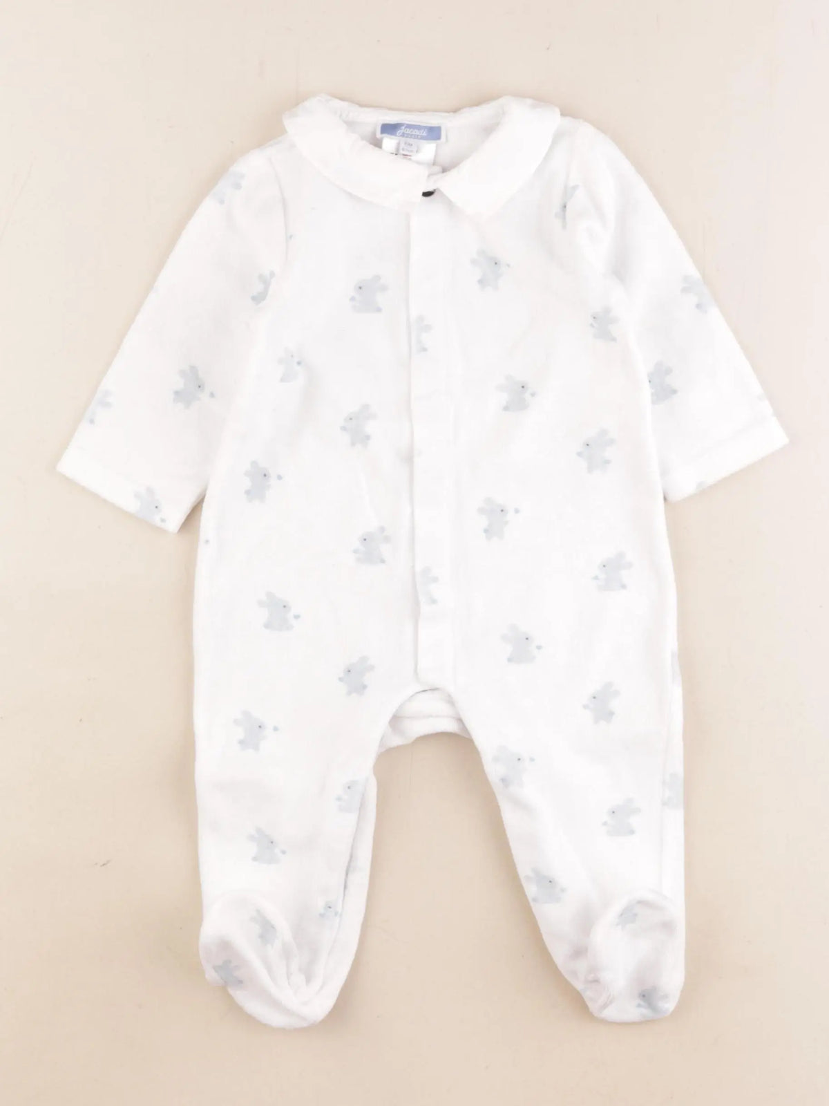 Jacadi - pyjama velours blanc - 6 mois