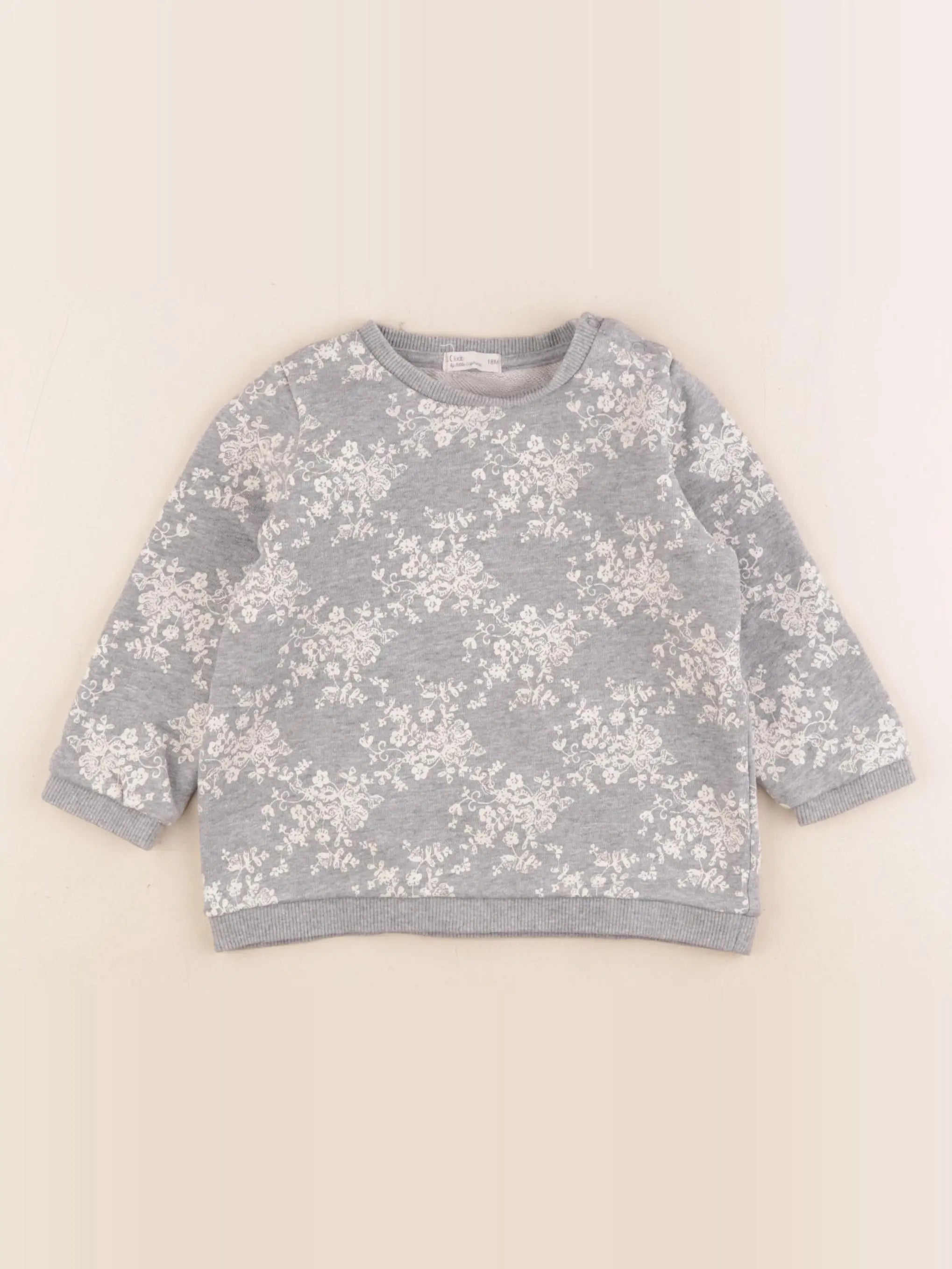 Little Cigogne - sweat gris - 18 mois