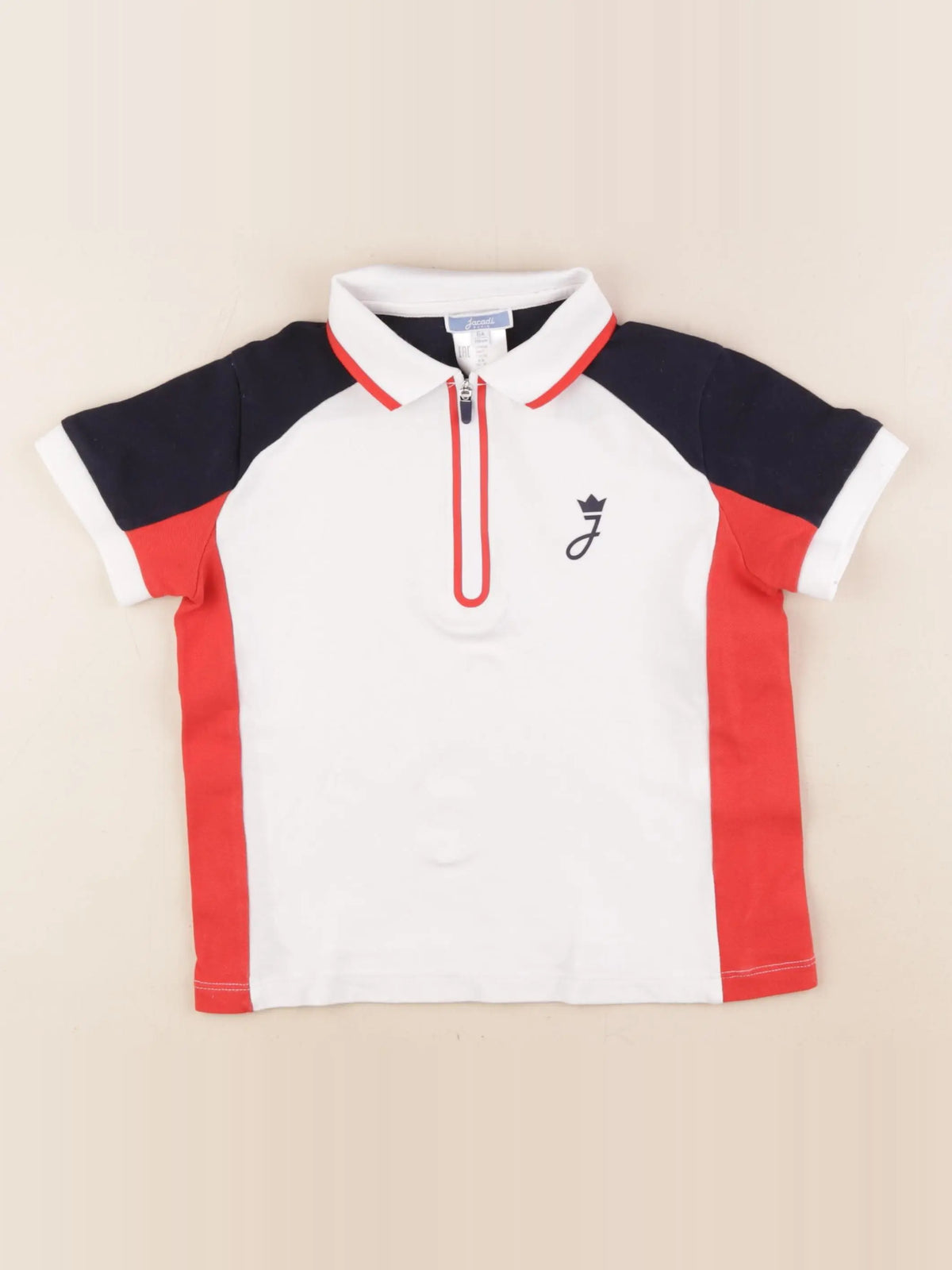 Jacadi - polo blanc, bleu, rouge - 6 ans
