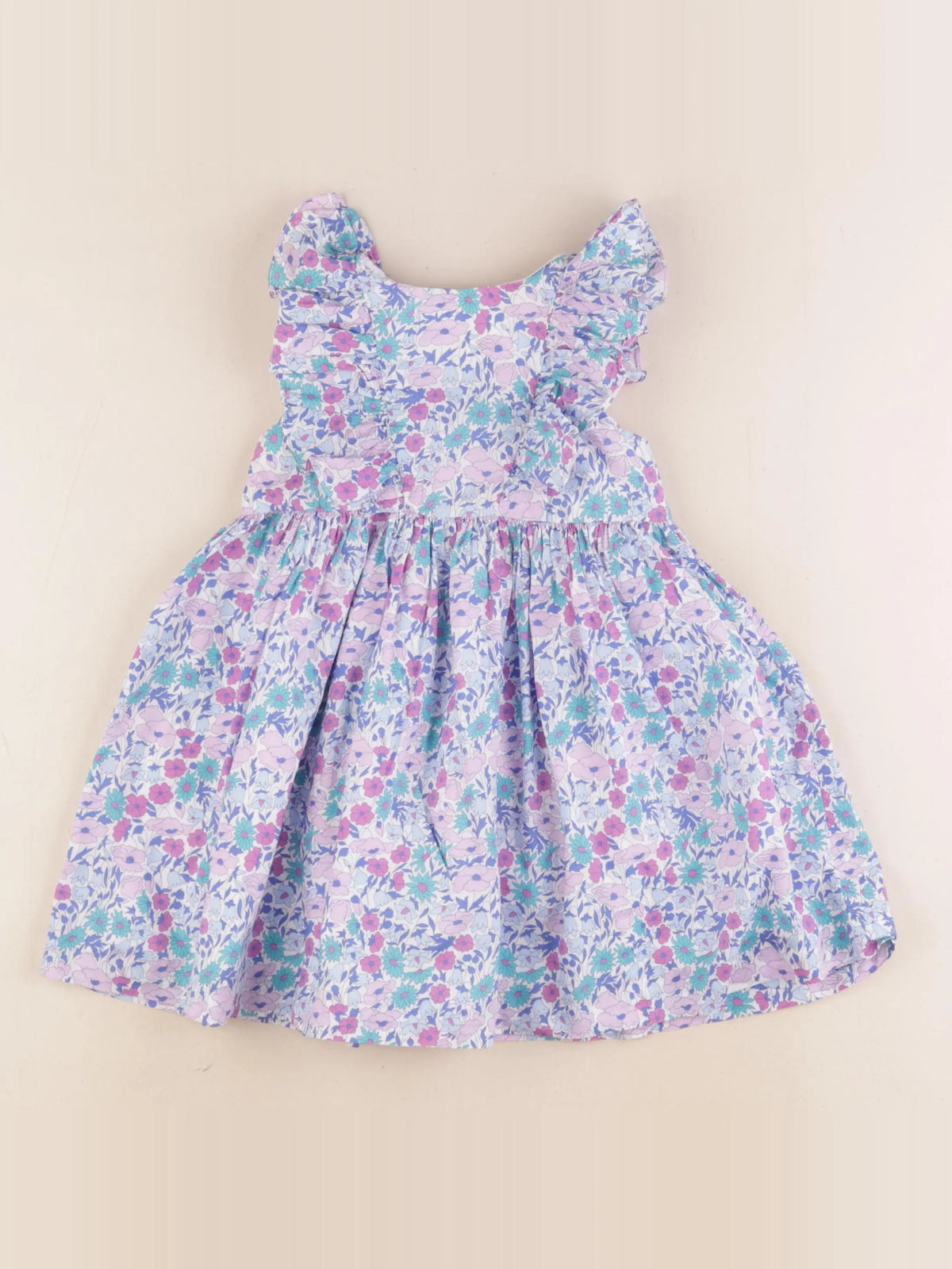 Jacadi - robe liberty bleu, violet - 36 mois