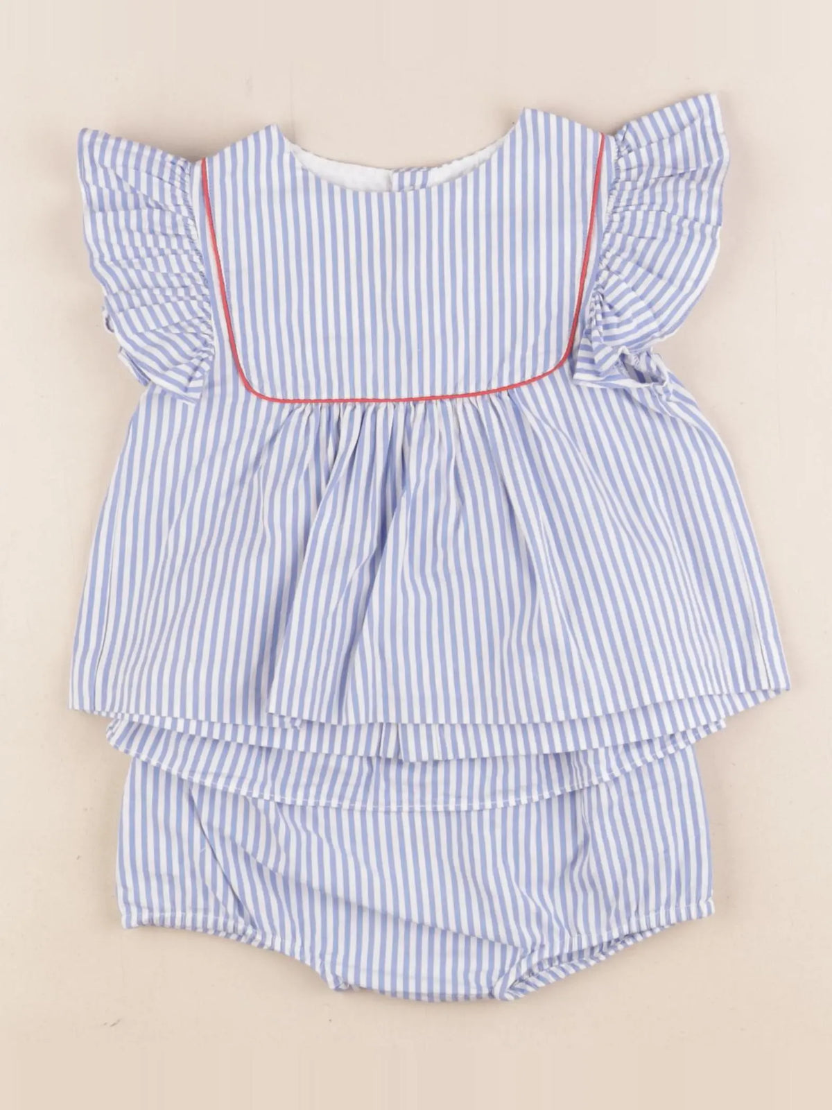 Jacadi - ensemble bleu, blanc - 18 mois