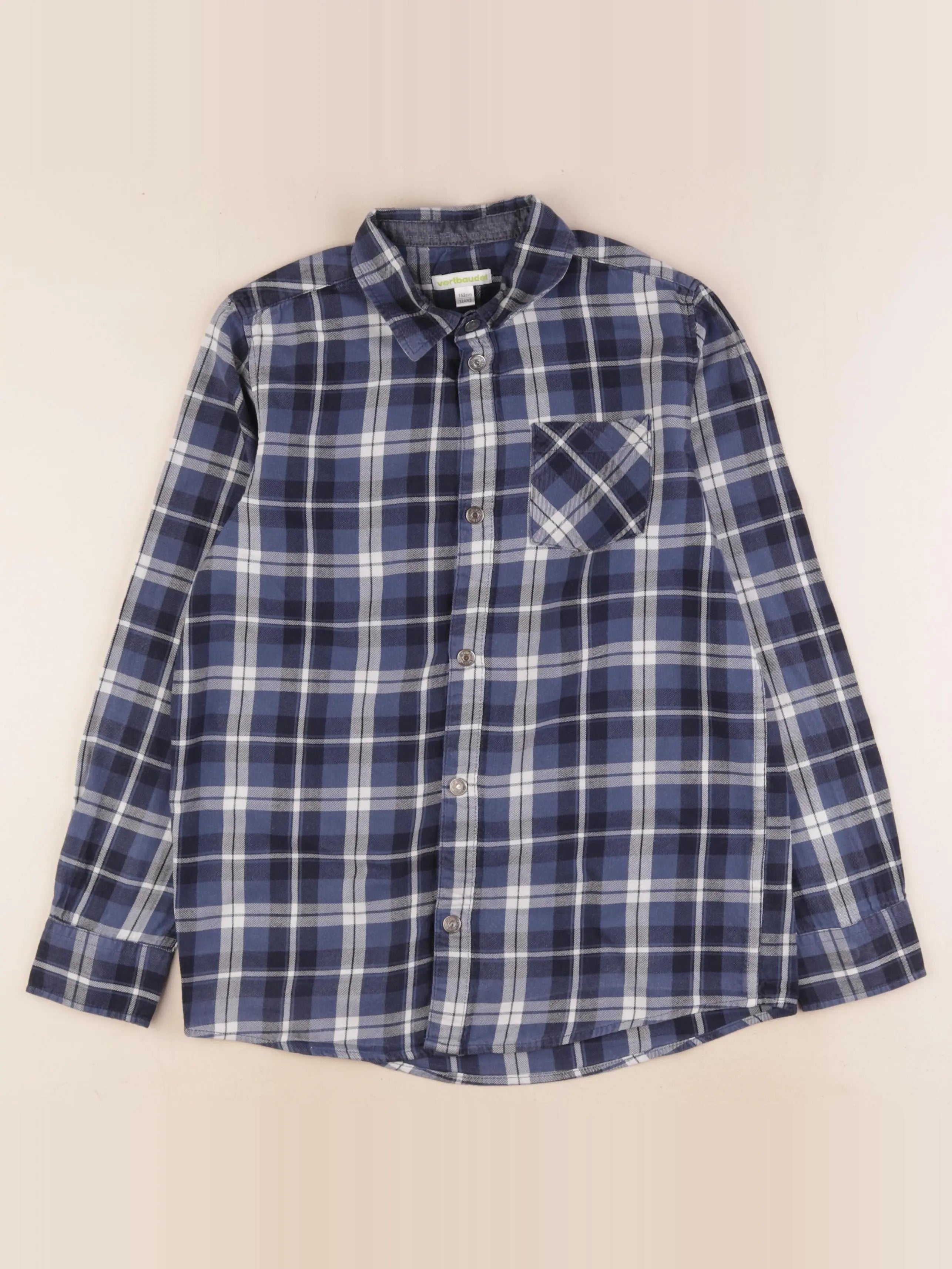 Vertbaudet - chemise imprimé au dos bleu - 12 ans