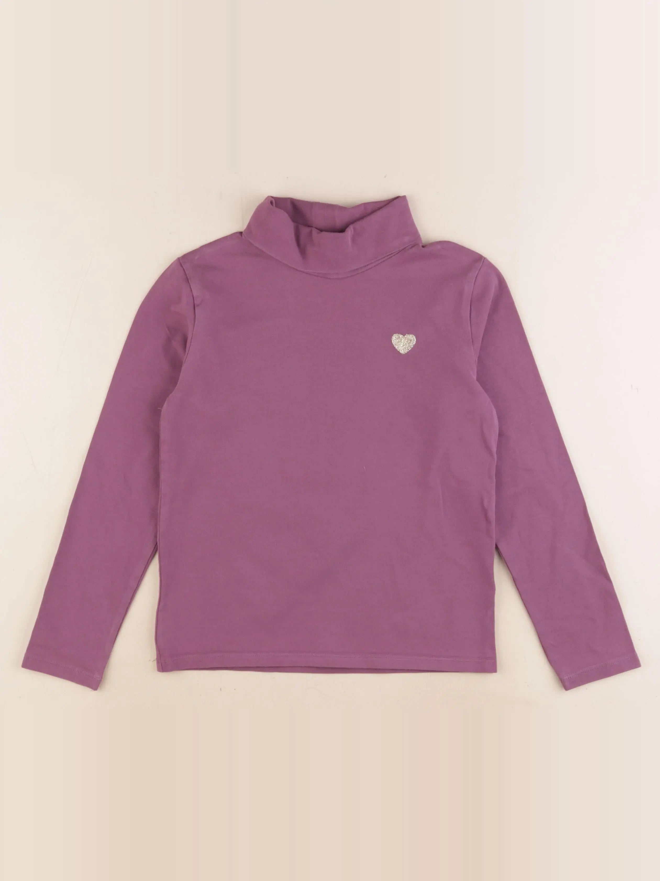 Vertbaudet - sous-pull violet - 8 ans
