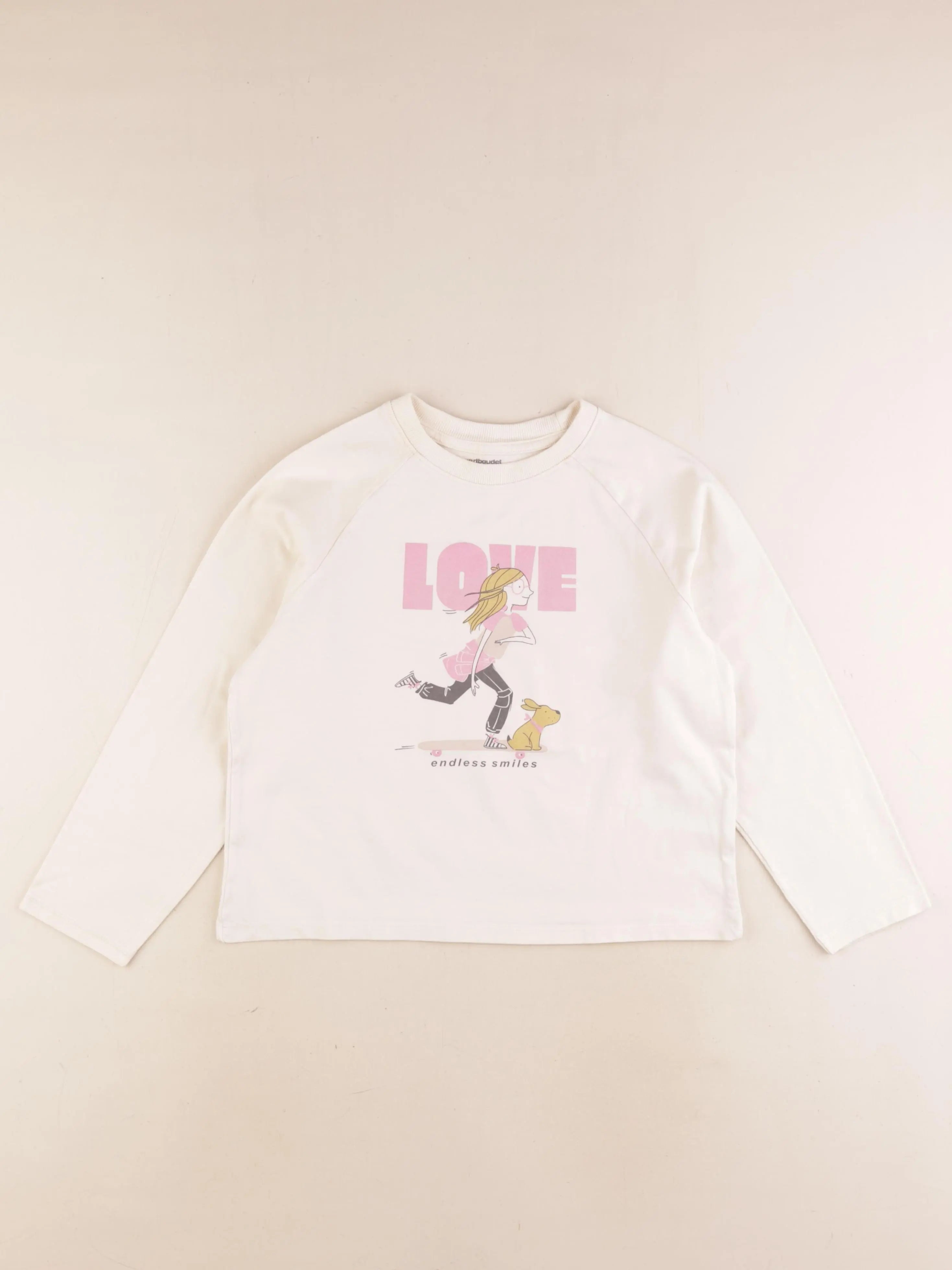 Vertbaudet - tee-shirt beige - 8 ans