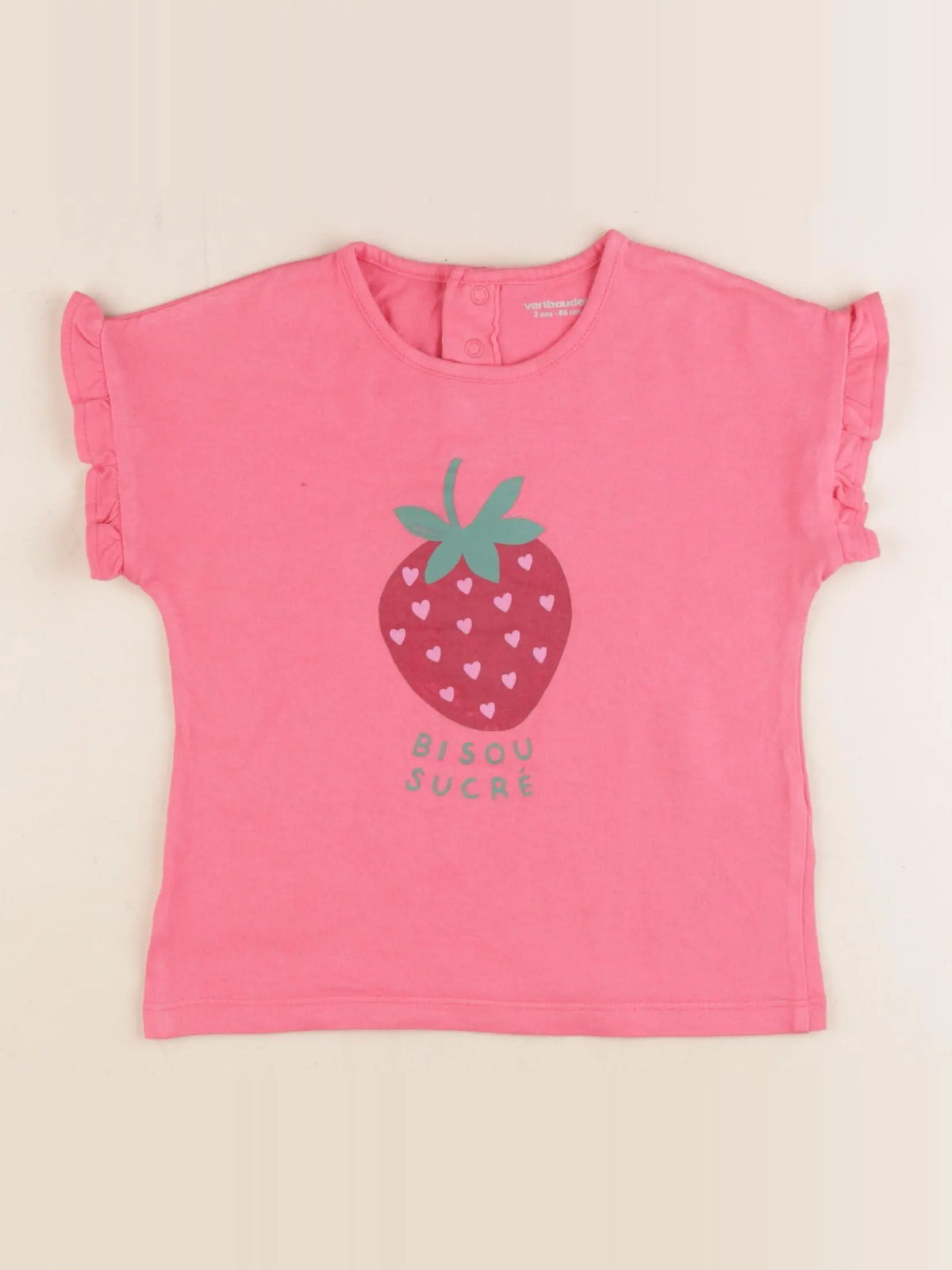 Vertbaudet - tee-shirt rose - 2 ans