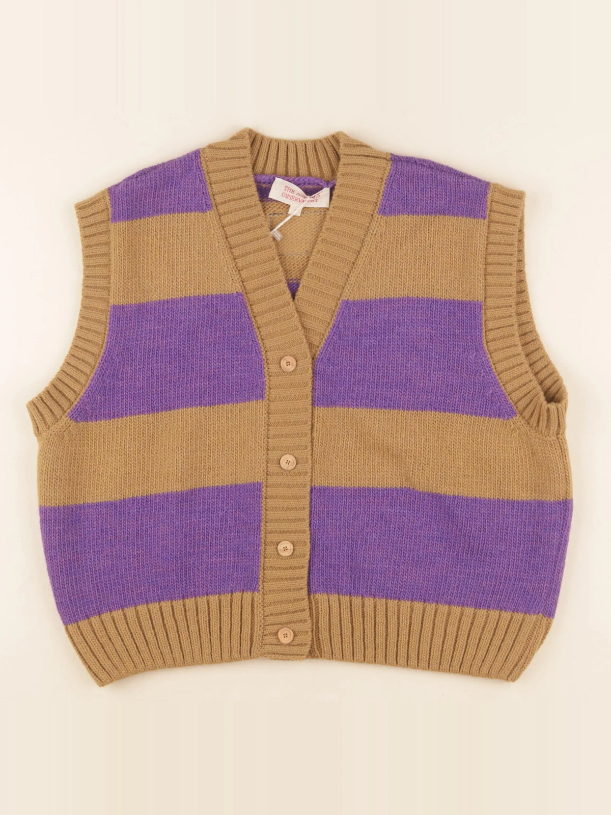 Gilet marron, violet