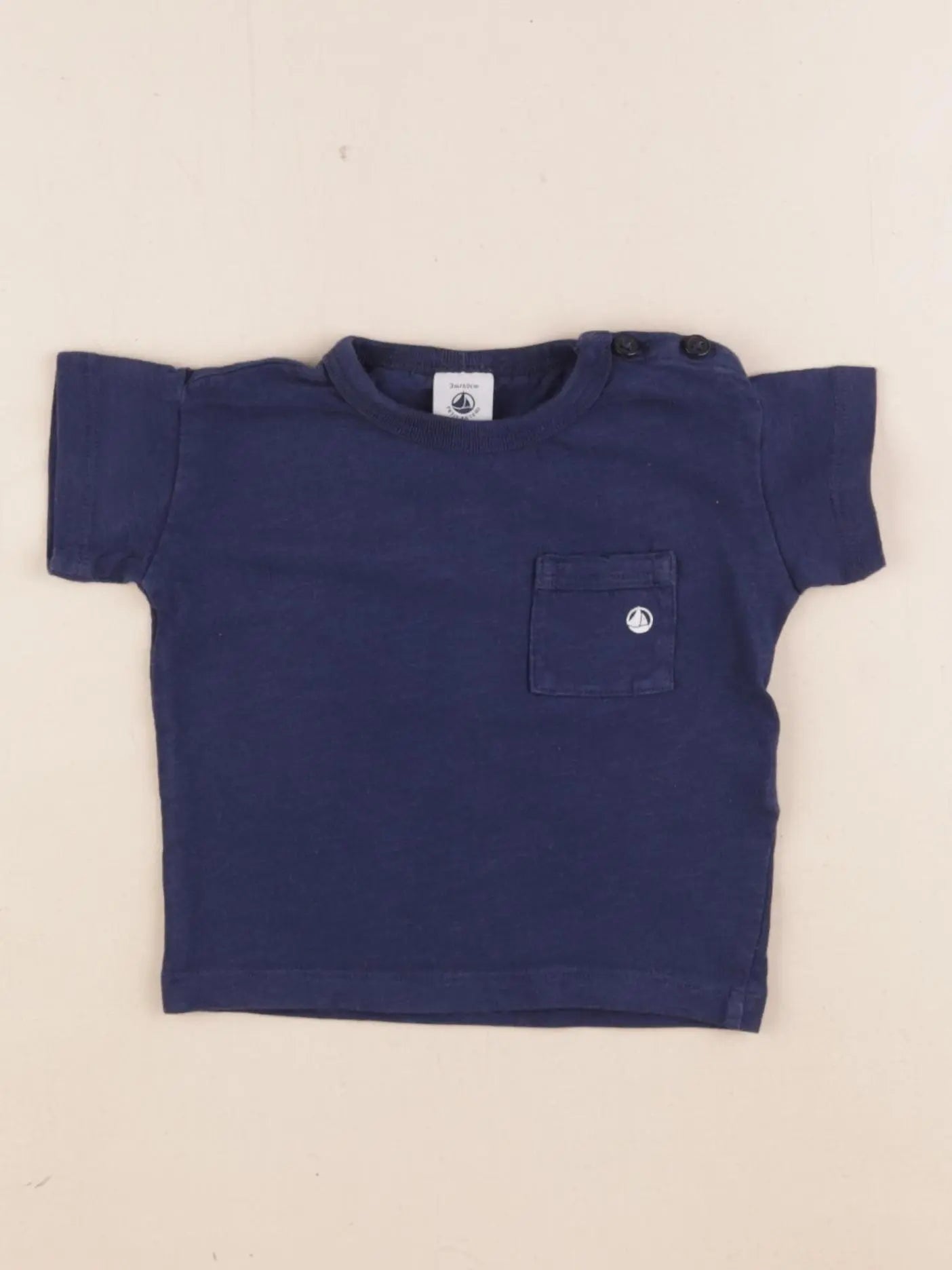 Petit Bateau - tee-shirt bleu - 3 mois