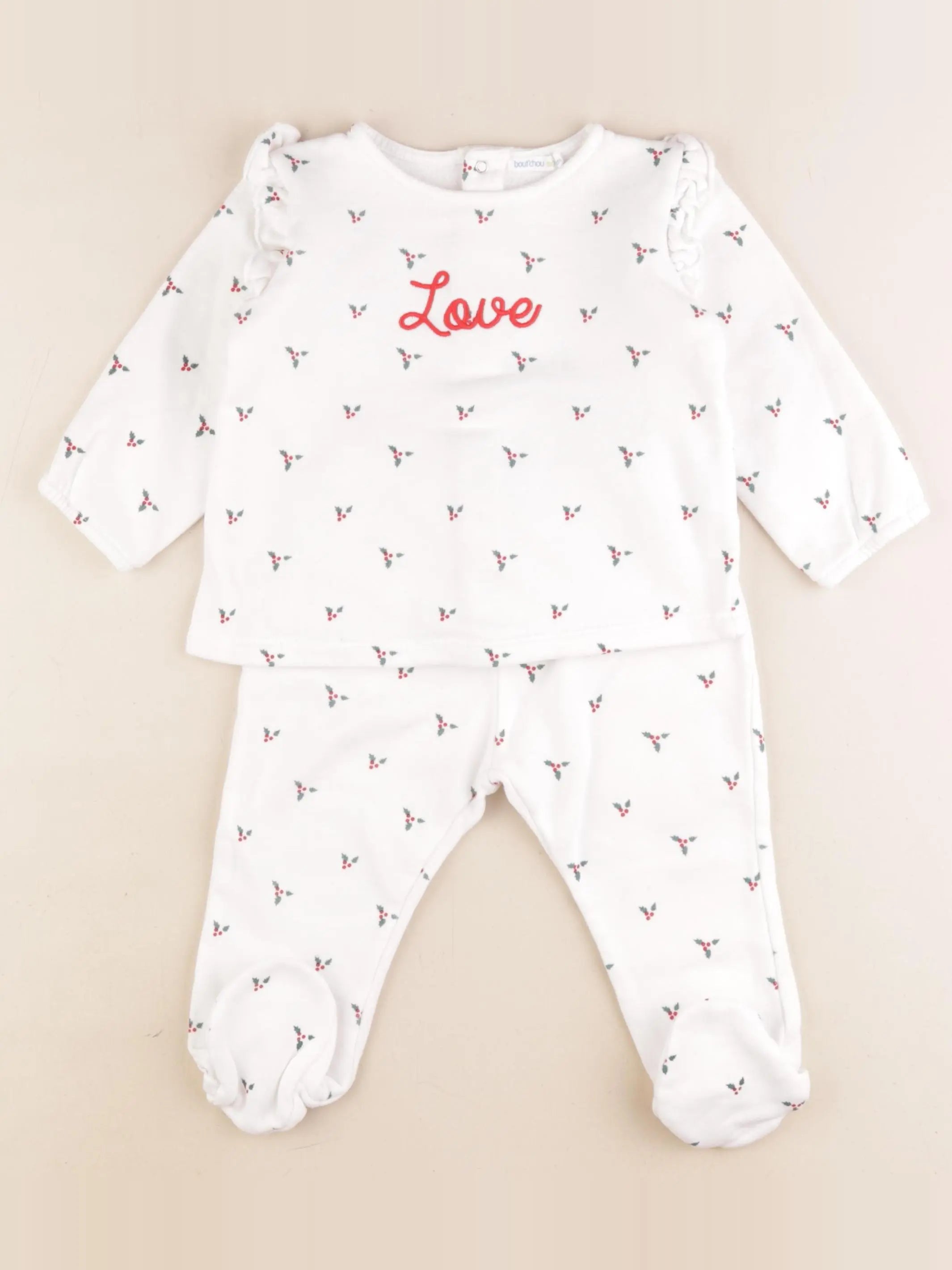 Boutchou - pyjama coton blanc - 12 mois