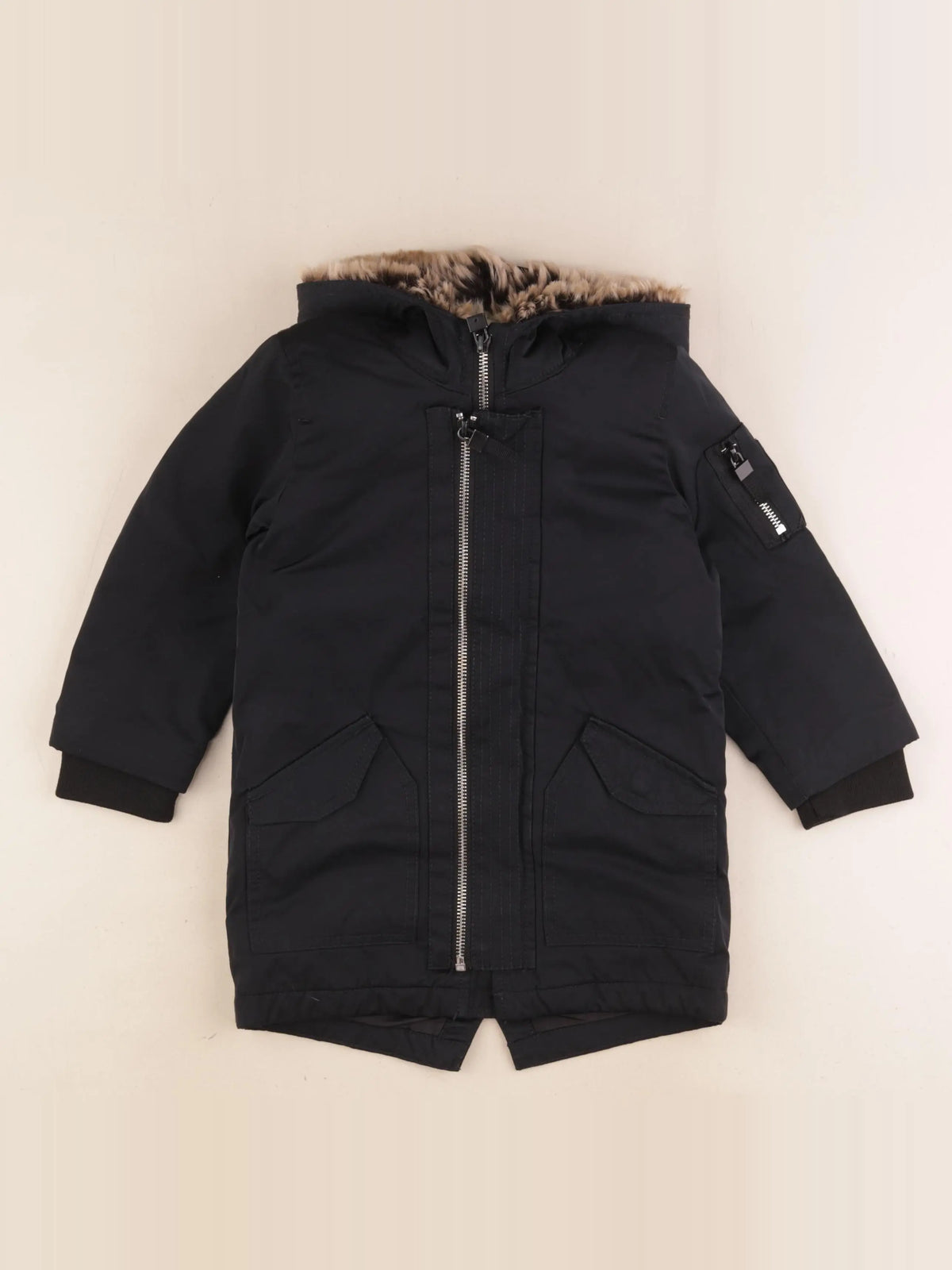 River Island - manteau noir - 2/3 ans