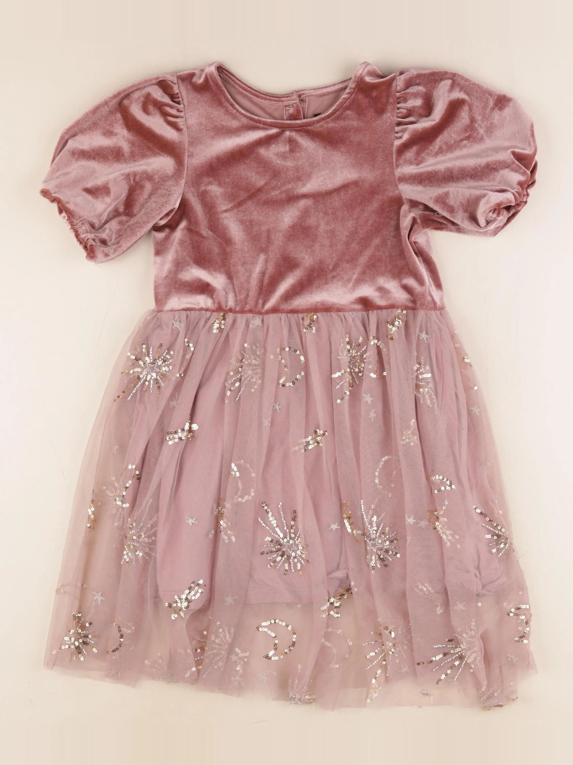 Monoprix - robe rose, or - 6 ans