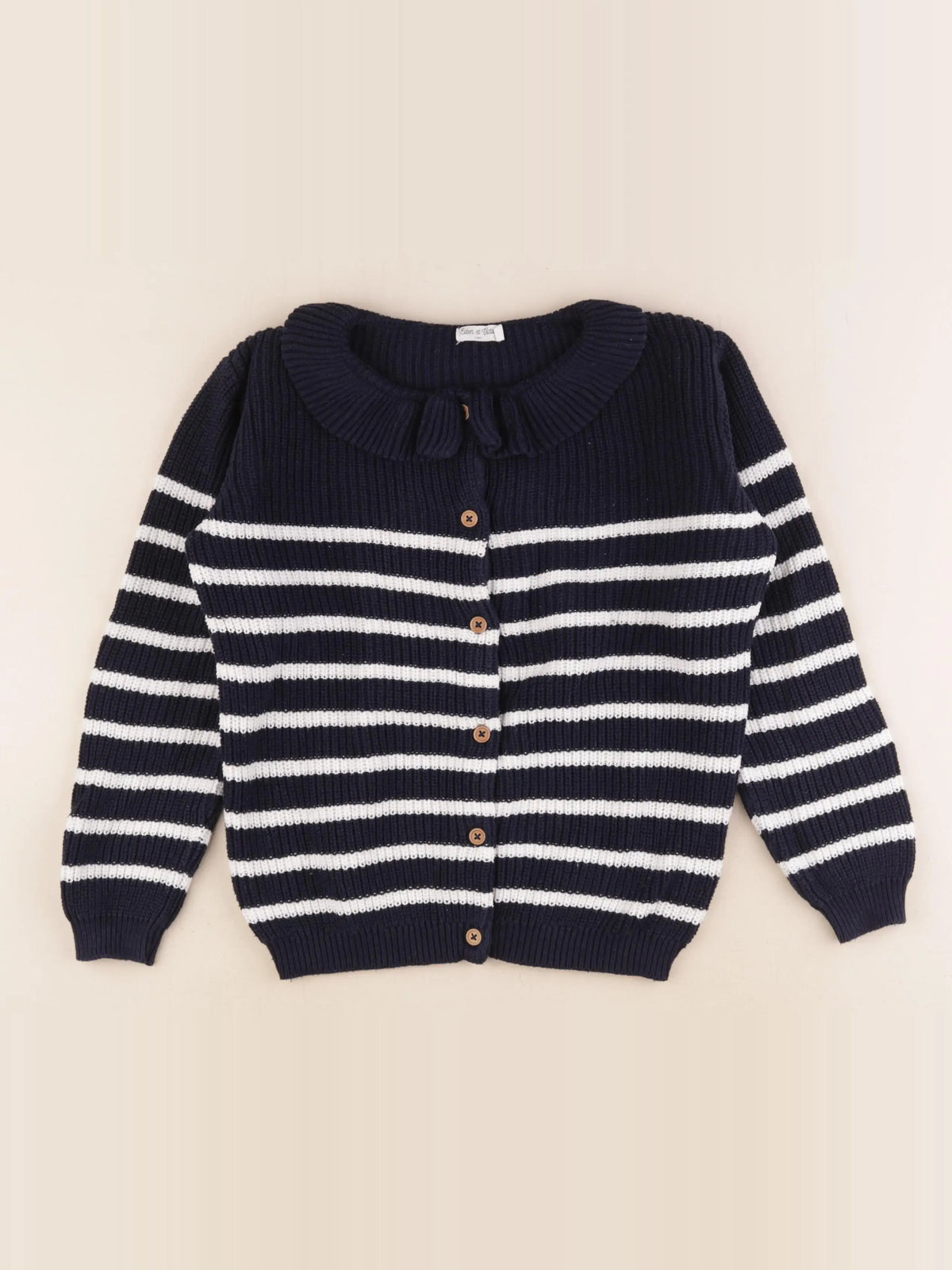 Eden & Victor - gilet bleu, blanc - 8 ans