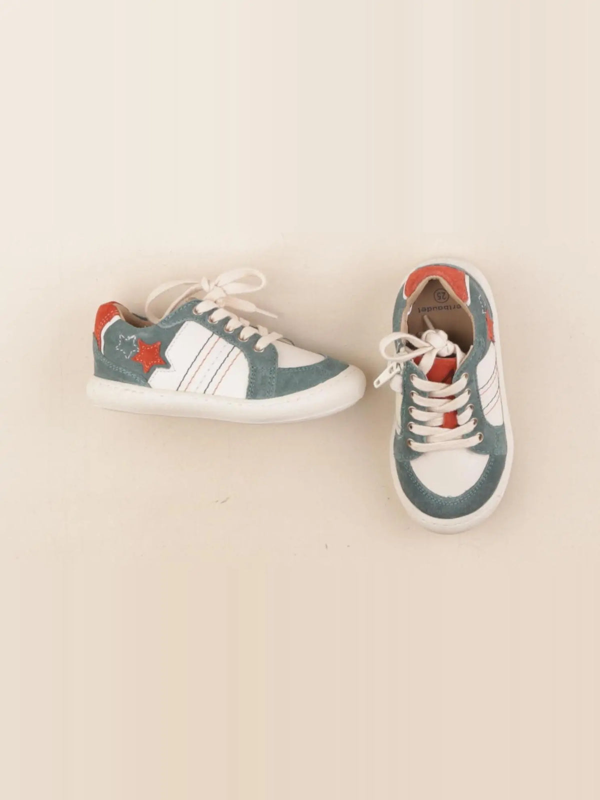 Vertbaudet - baskets beige, vert - pointure 25