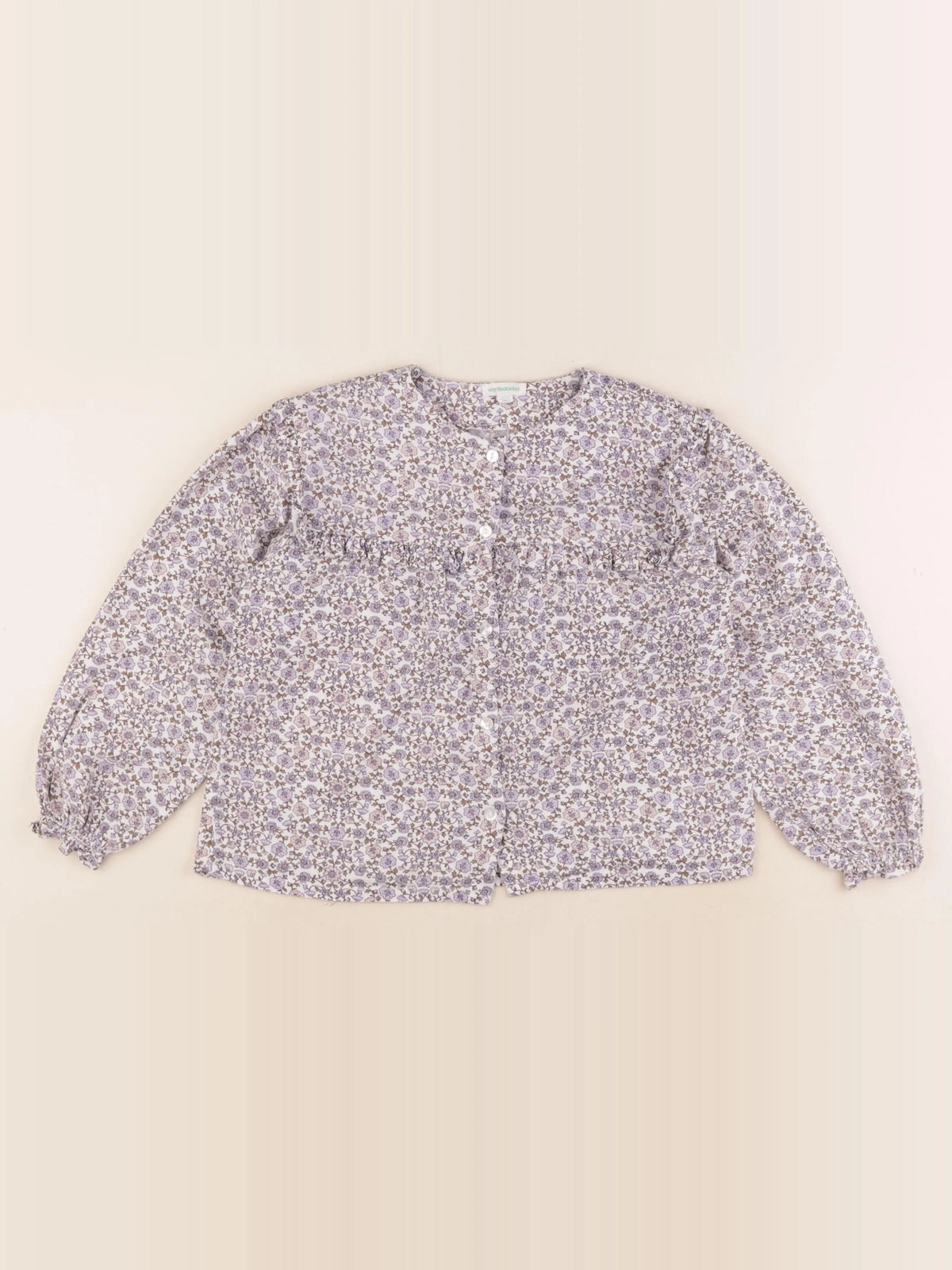Vertbaudet - blouse blanc, violet - 8 ans