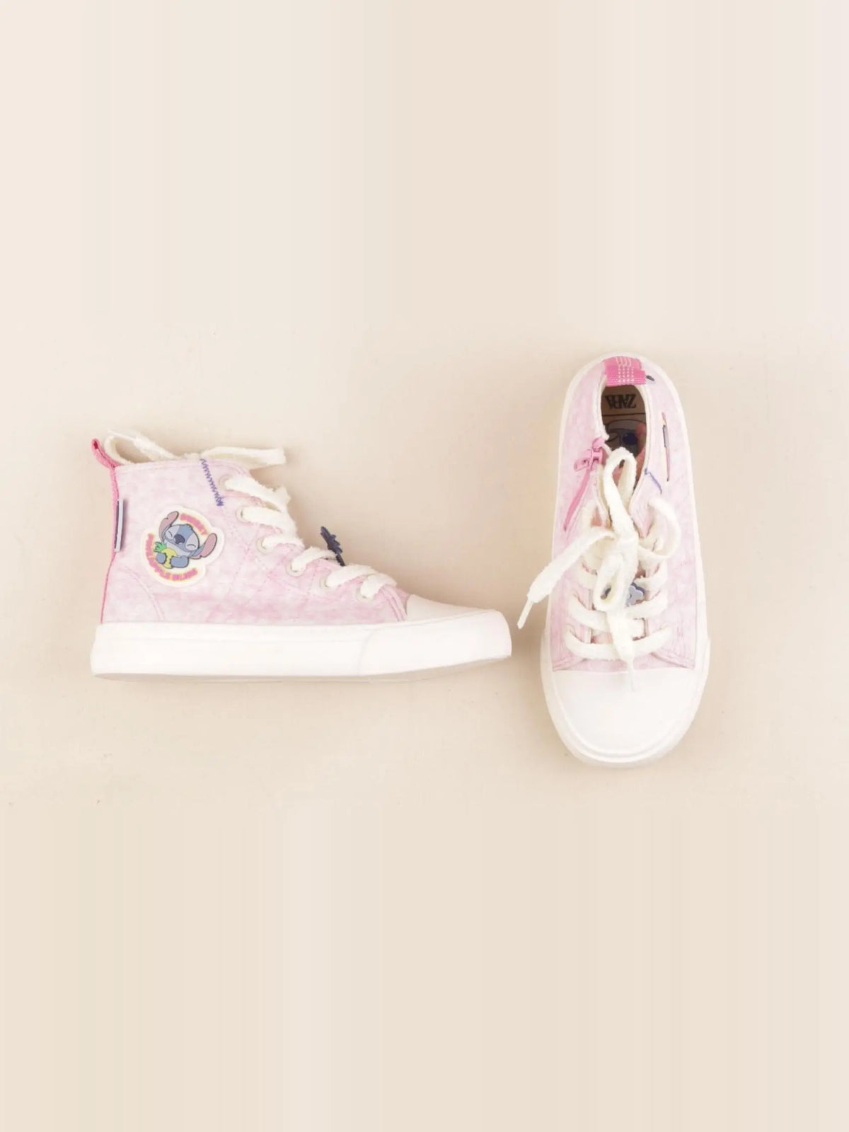 Zara - tennis à scratch/ lacets rose - pointure 30
