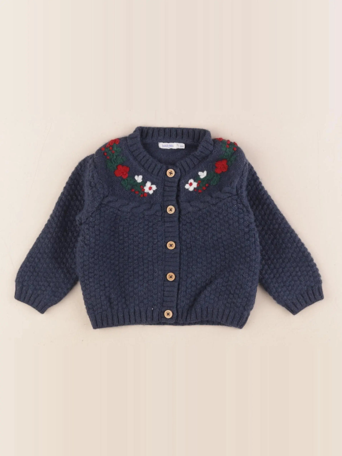 Boutchou - gilet bleu - 12 mois