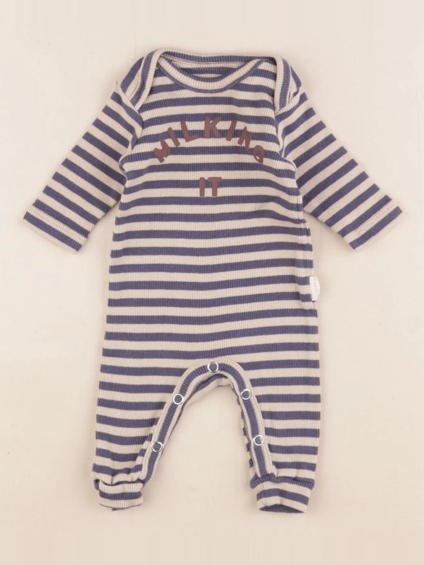 Claude & co - pyjama coton bleu, beige - 0 mois