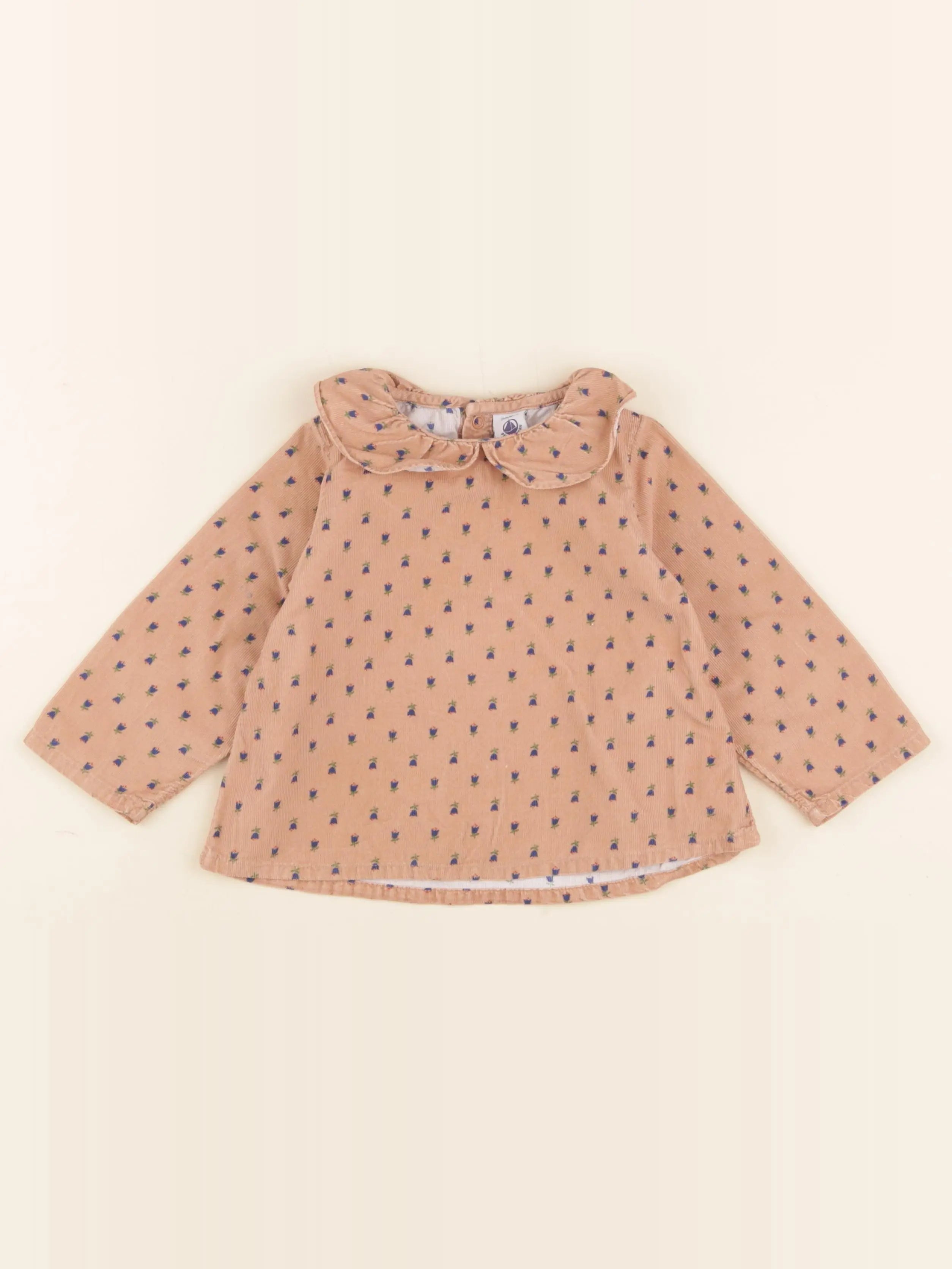 Petit Bateau - blouse marron - 24 mois