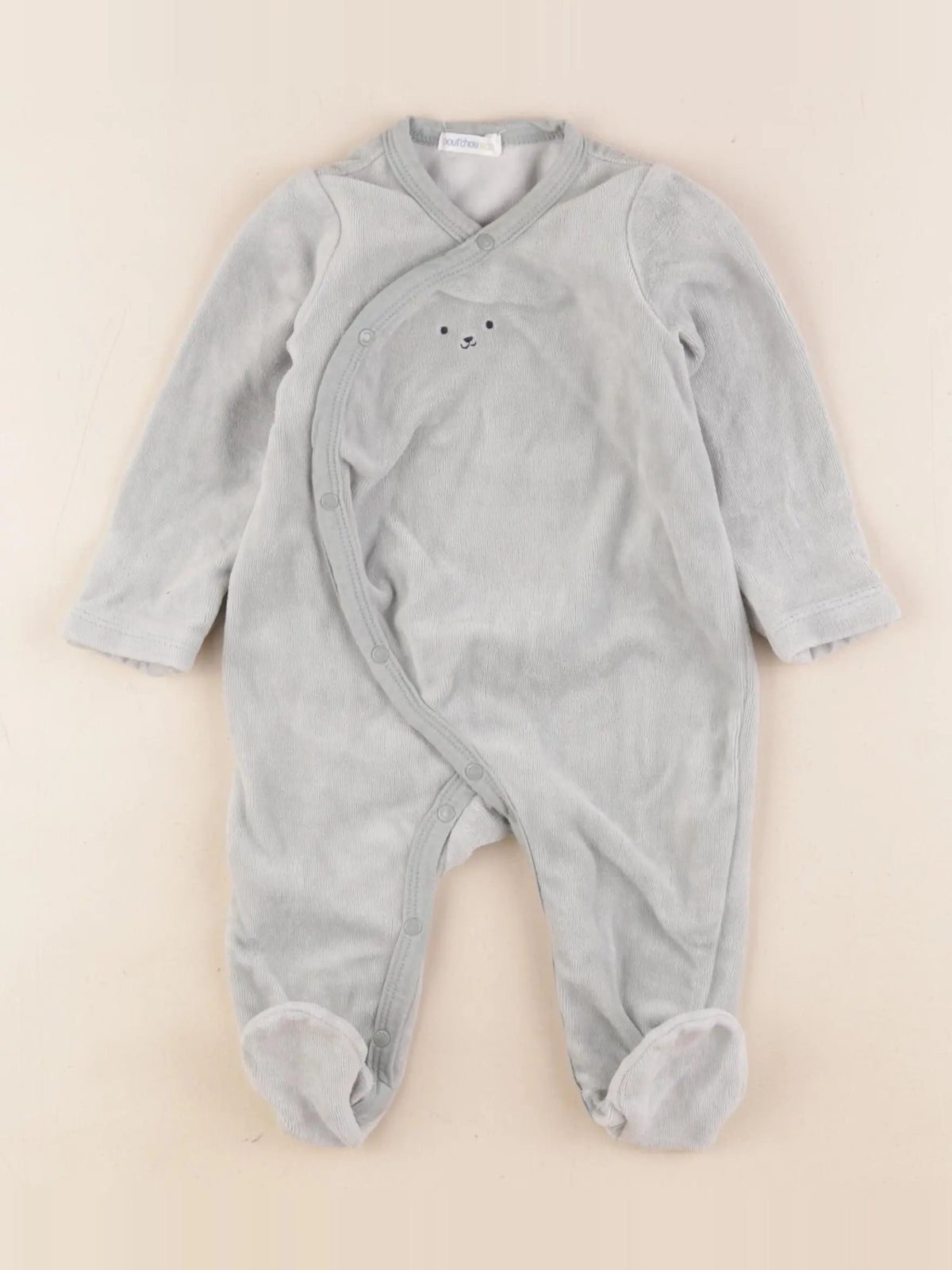 Boutchou - pyjama velours vert - 3 mois