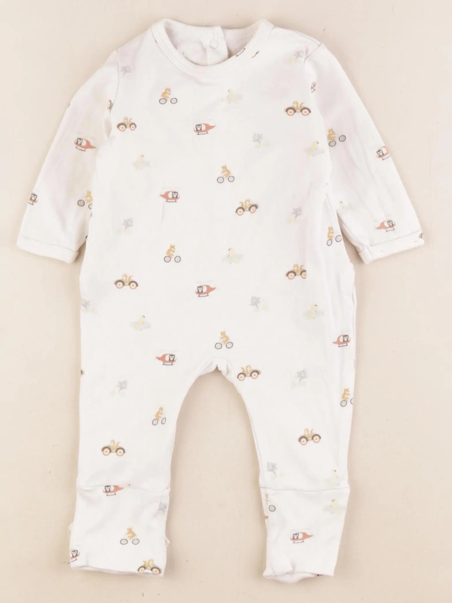 Vertbaudet - pyjama coton beige - 3 mois