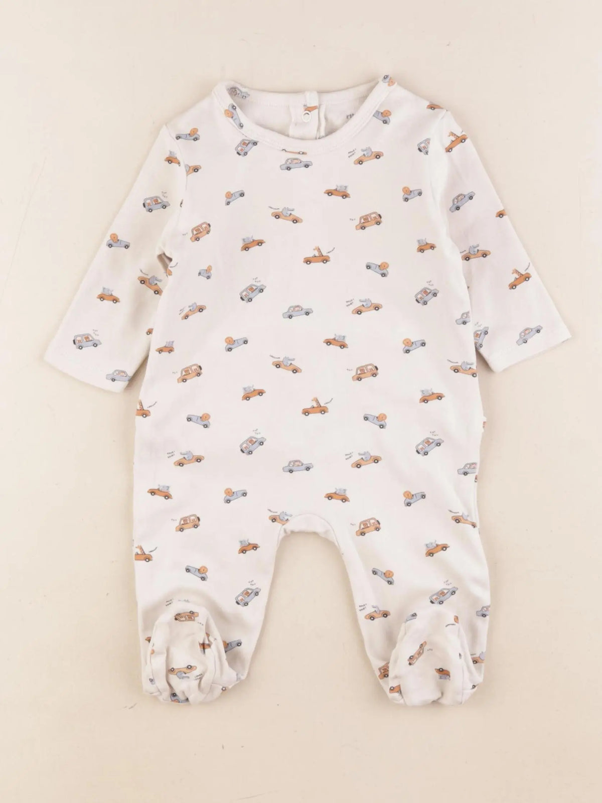 Vertbaudet - pyjama coton beige - 3 mois