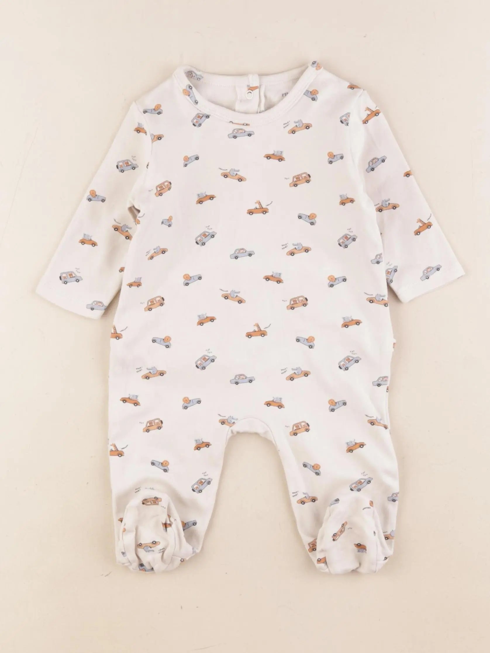 Vertbaudet - pyjama coton beige - 3 mois