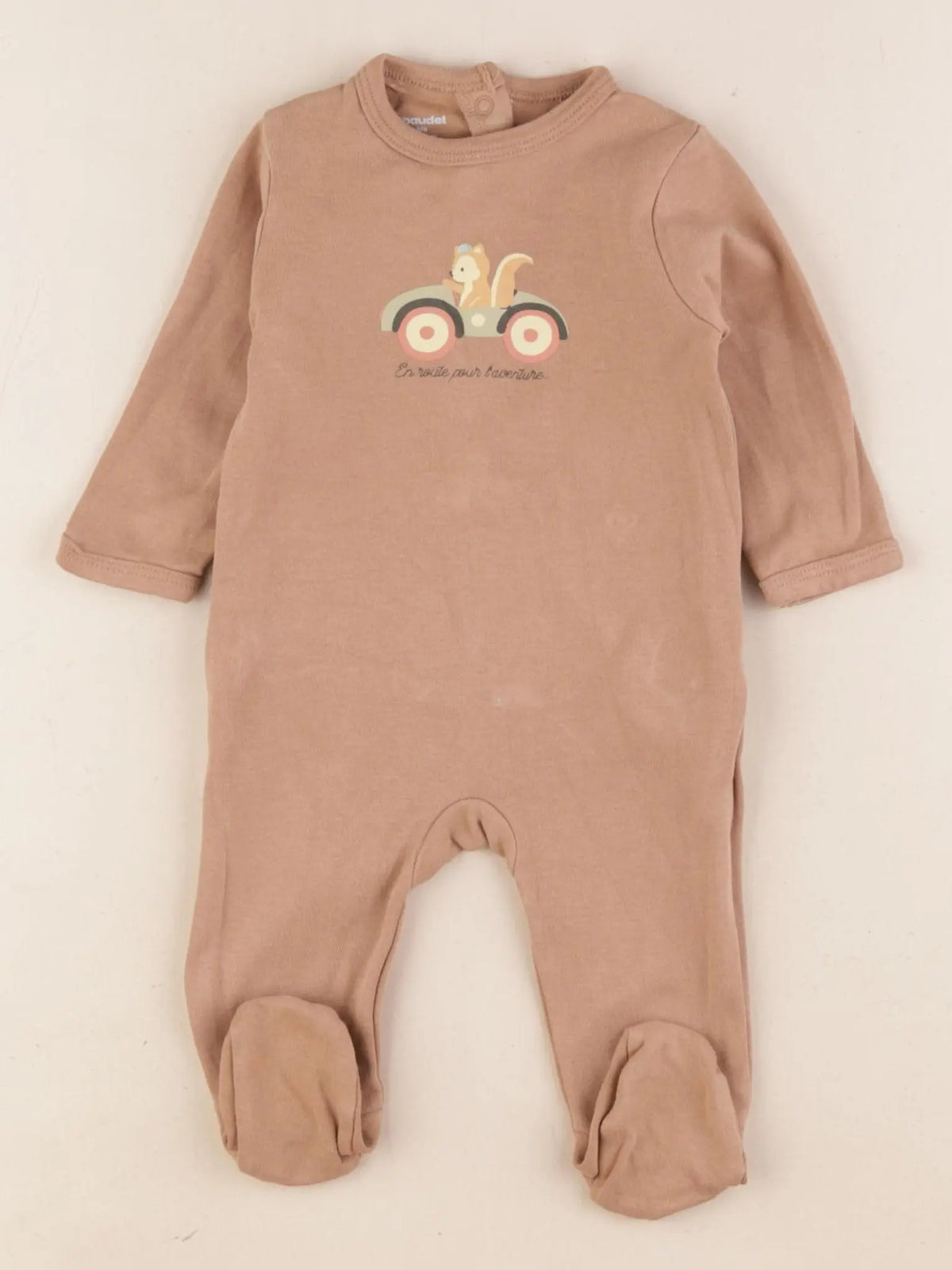 Vertbaudet - pyjama coton marron - 3 mois