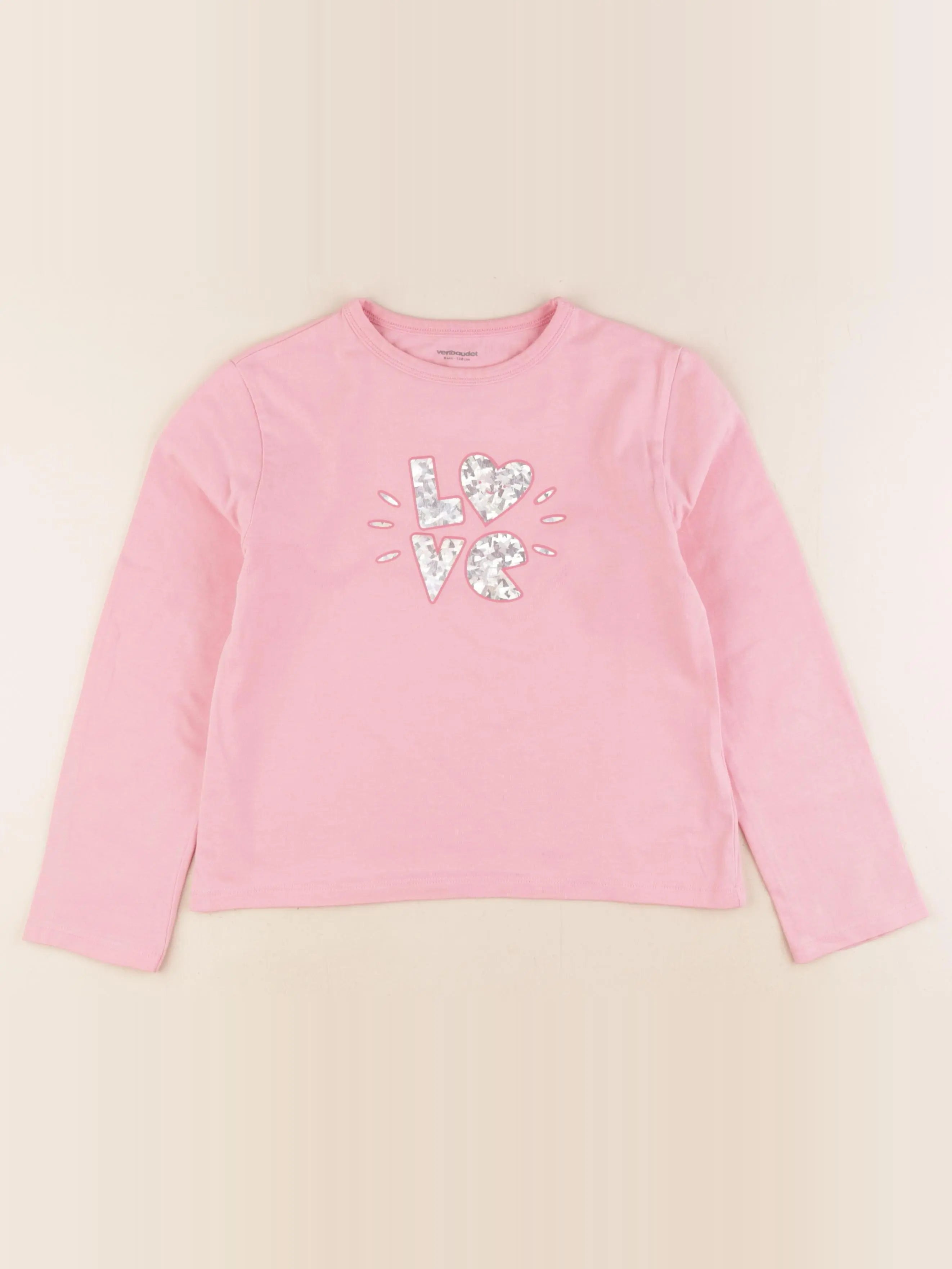 Vertbaudet - tee-shirt rose - 8 ans