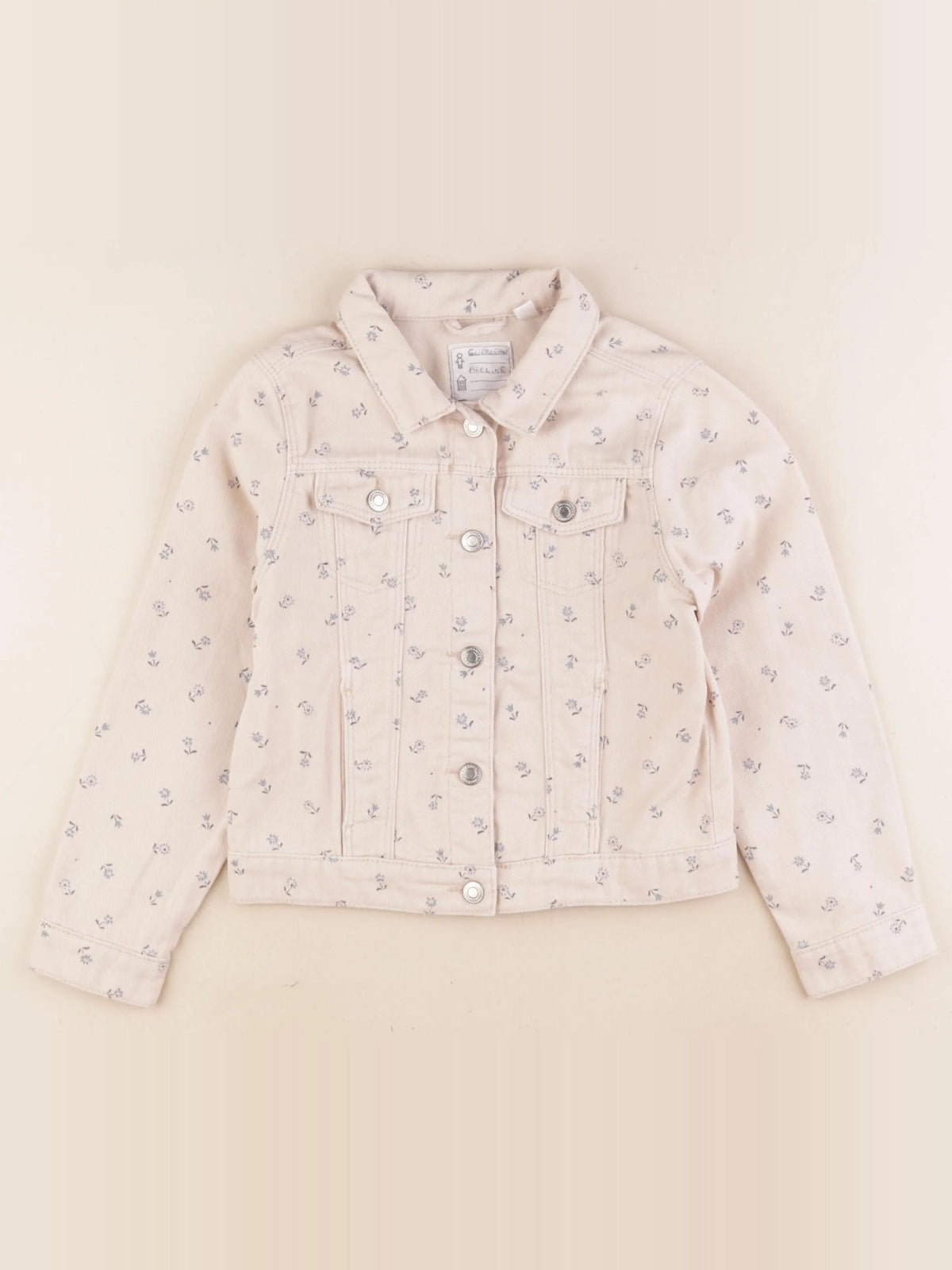 Vertbaudet - veste beige, bleu - 7 ans