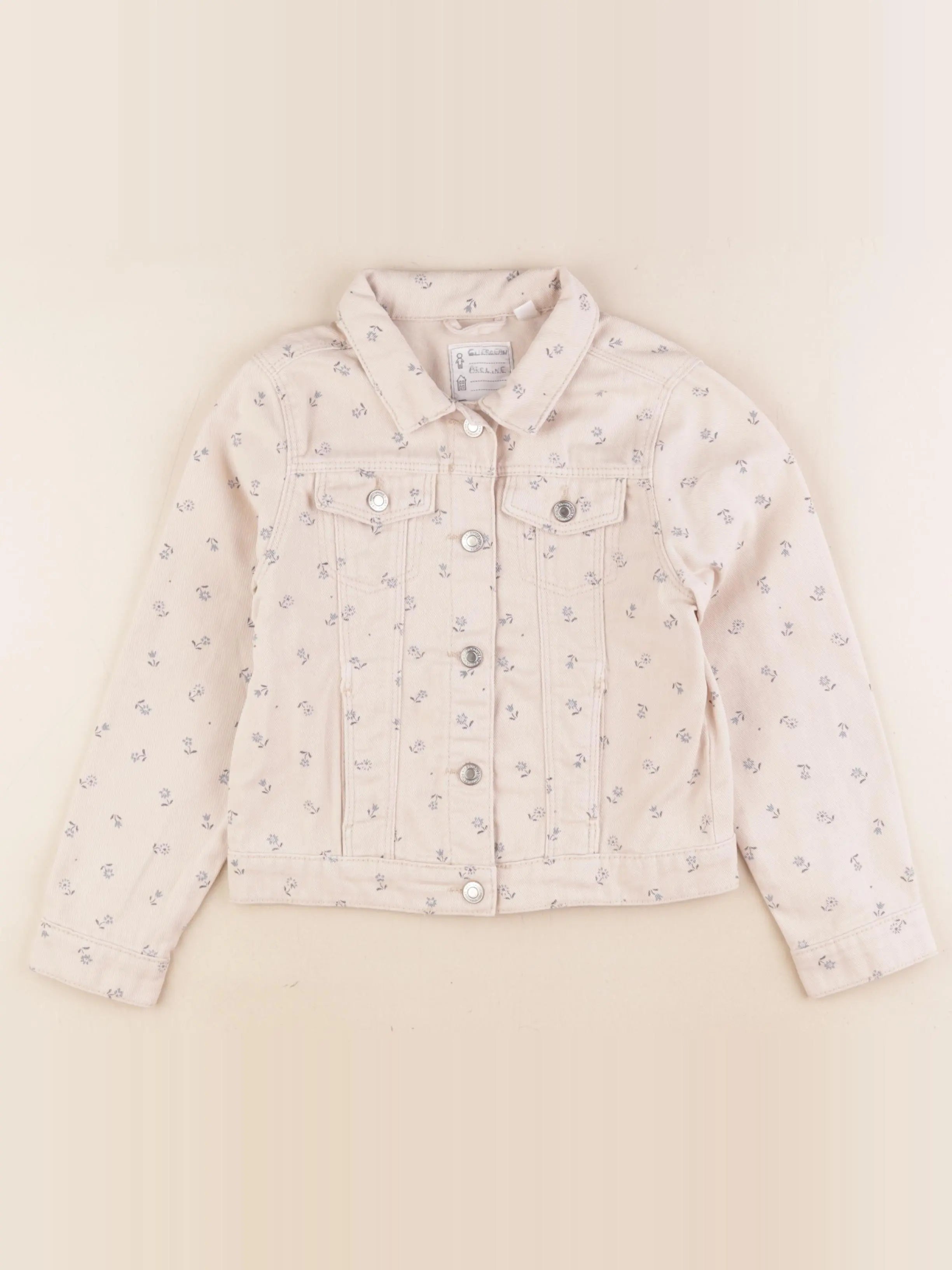 Vertbaudet - veste beige, bleu - 7 ans