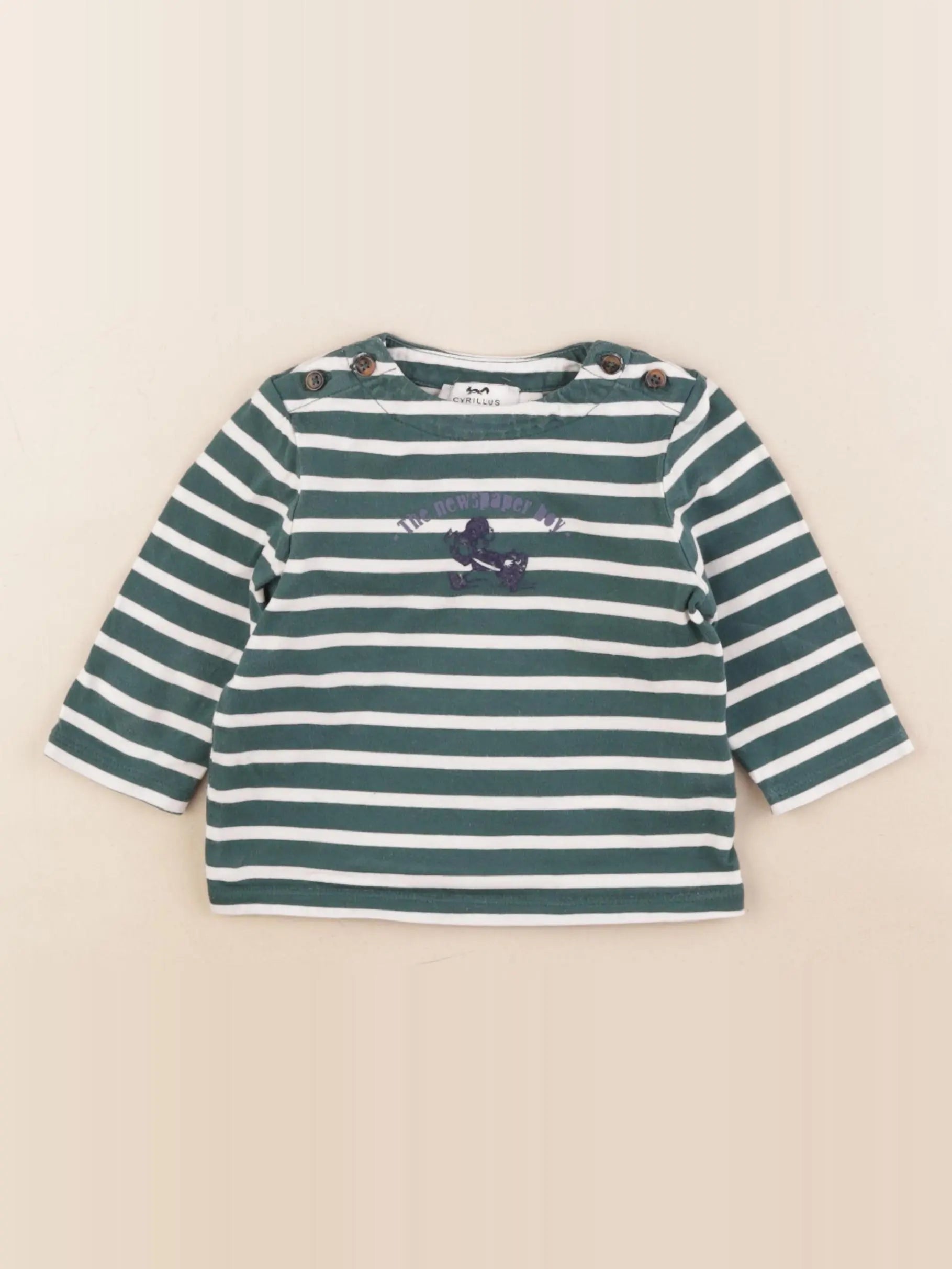 Cyrillus - tee-shirt vert - 12 mois