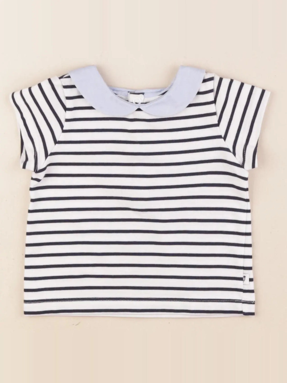 Jacadi - tee-shirt blanc, bleu - 12 mois