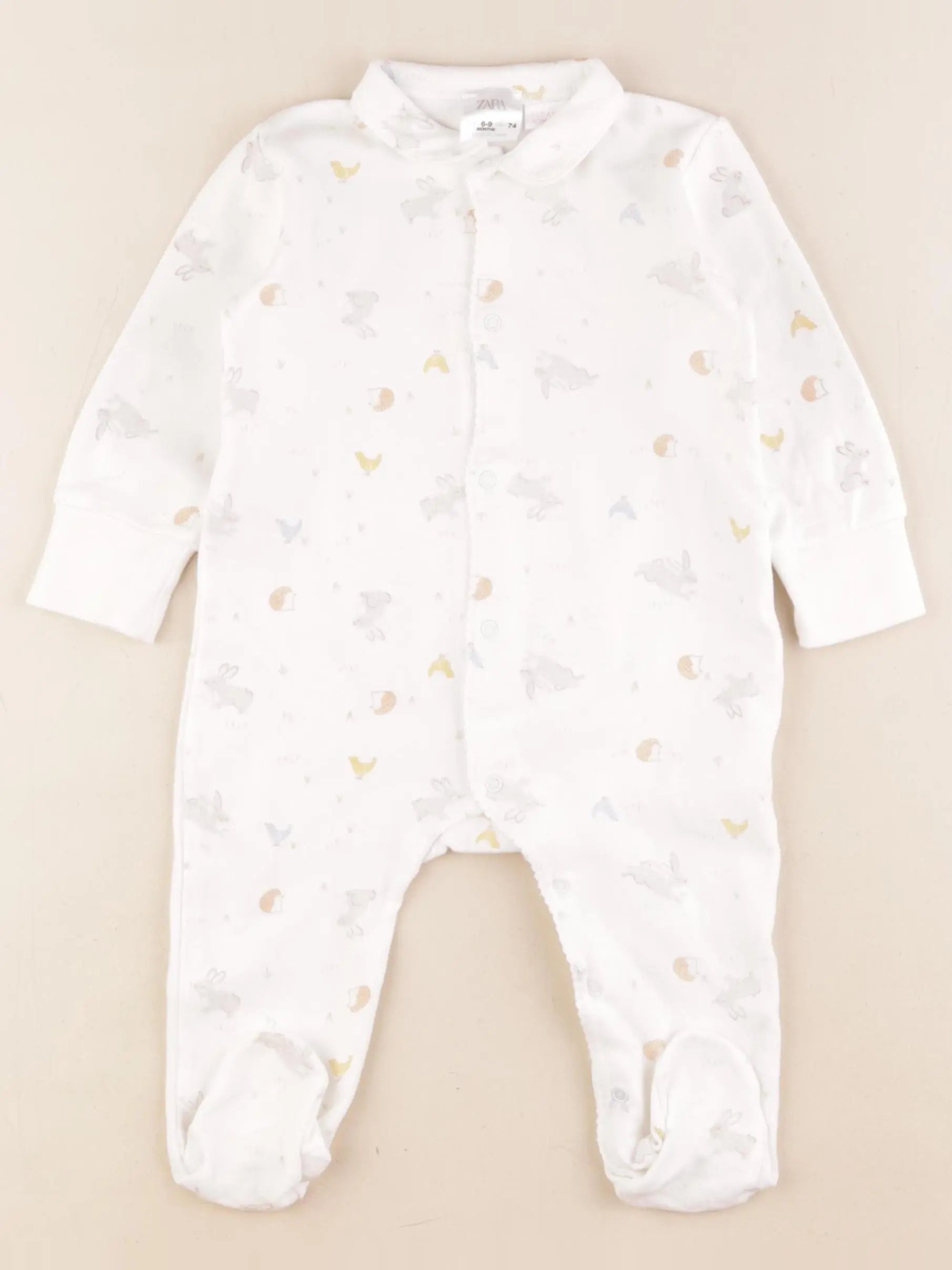 Zara - pyjama coton blanc - 6/9 mois