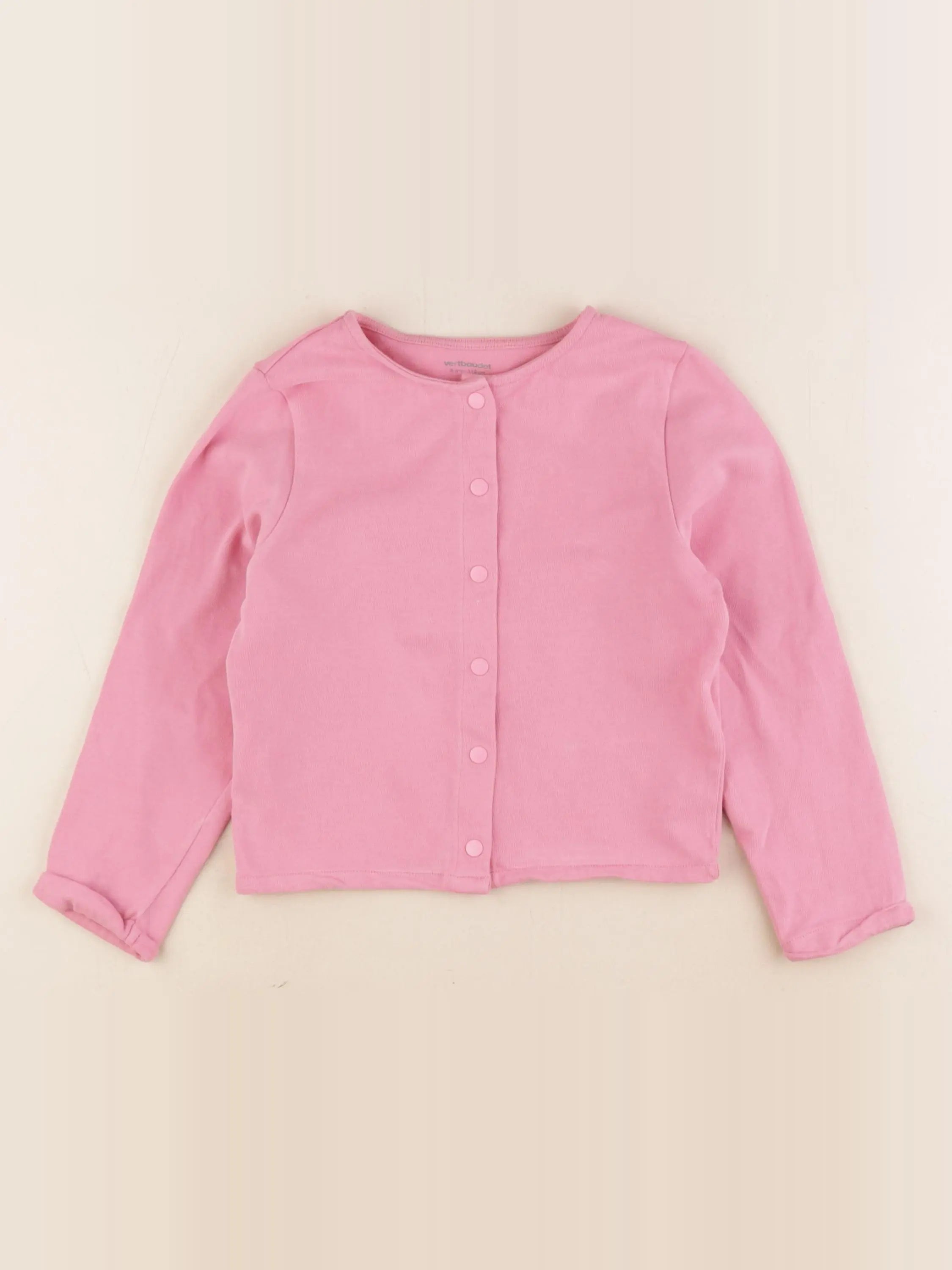 Vertbaudet - sweat rose - 6 ans
