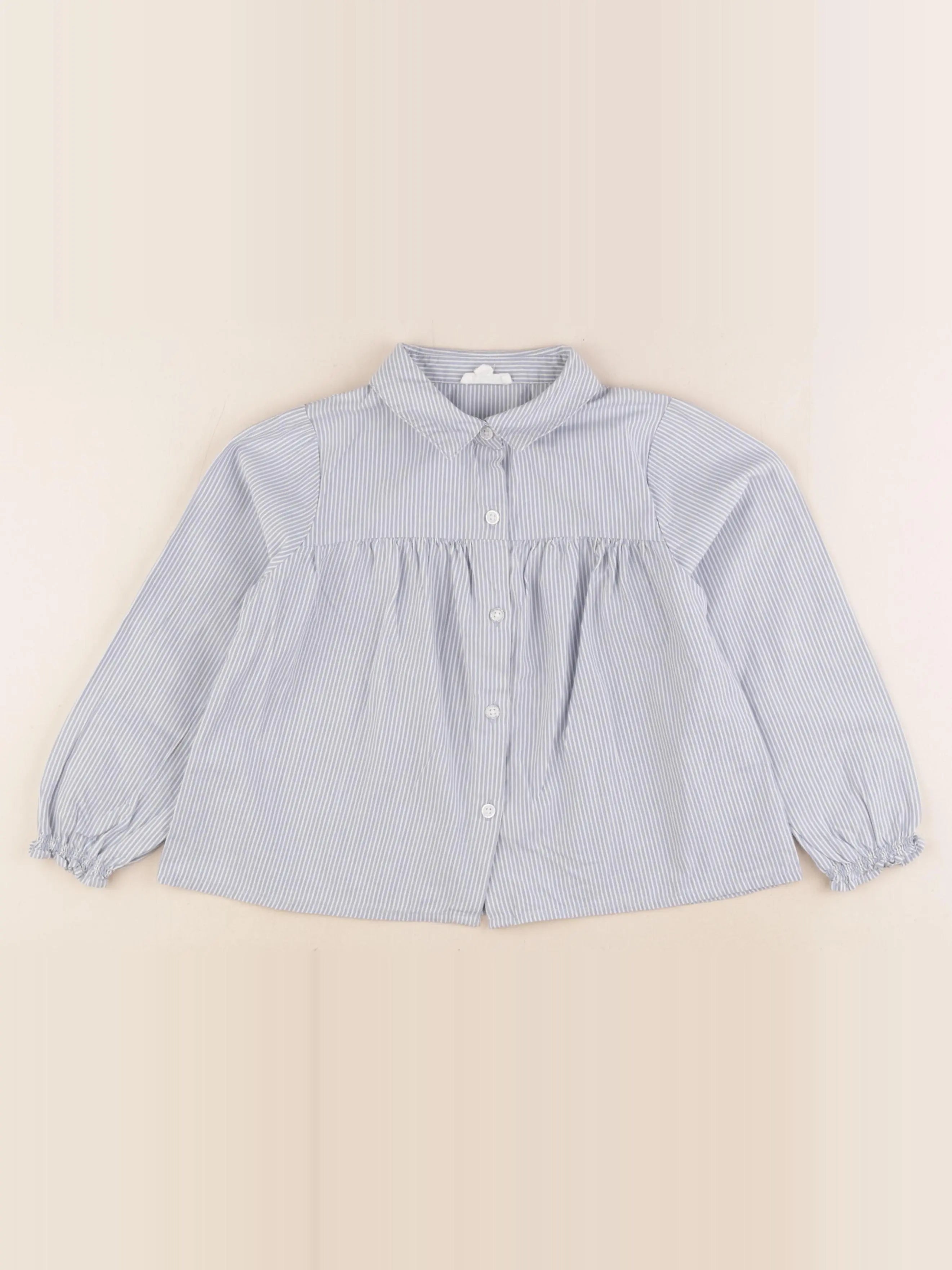 Vertbaudet - blouse blanc, bleu - 6 ans
