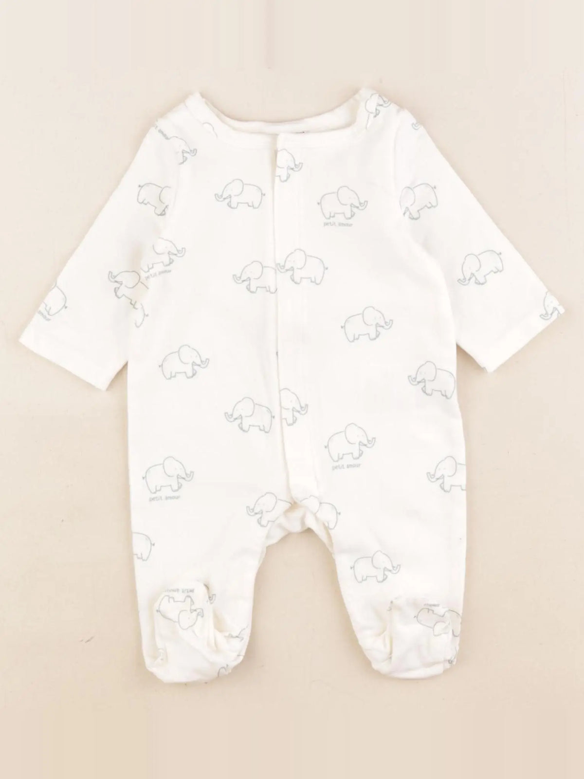Tape à l'oeil - pyjama coton beige - 0 mois