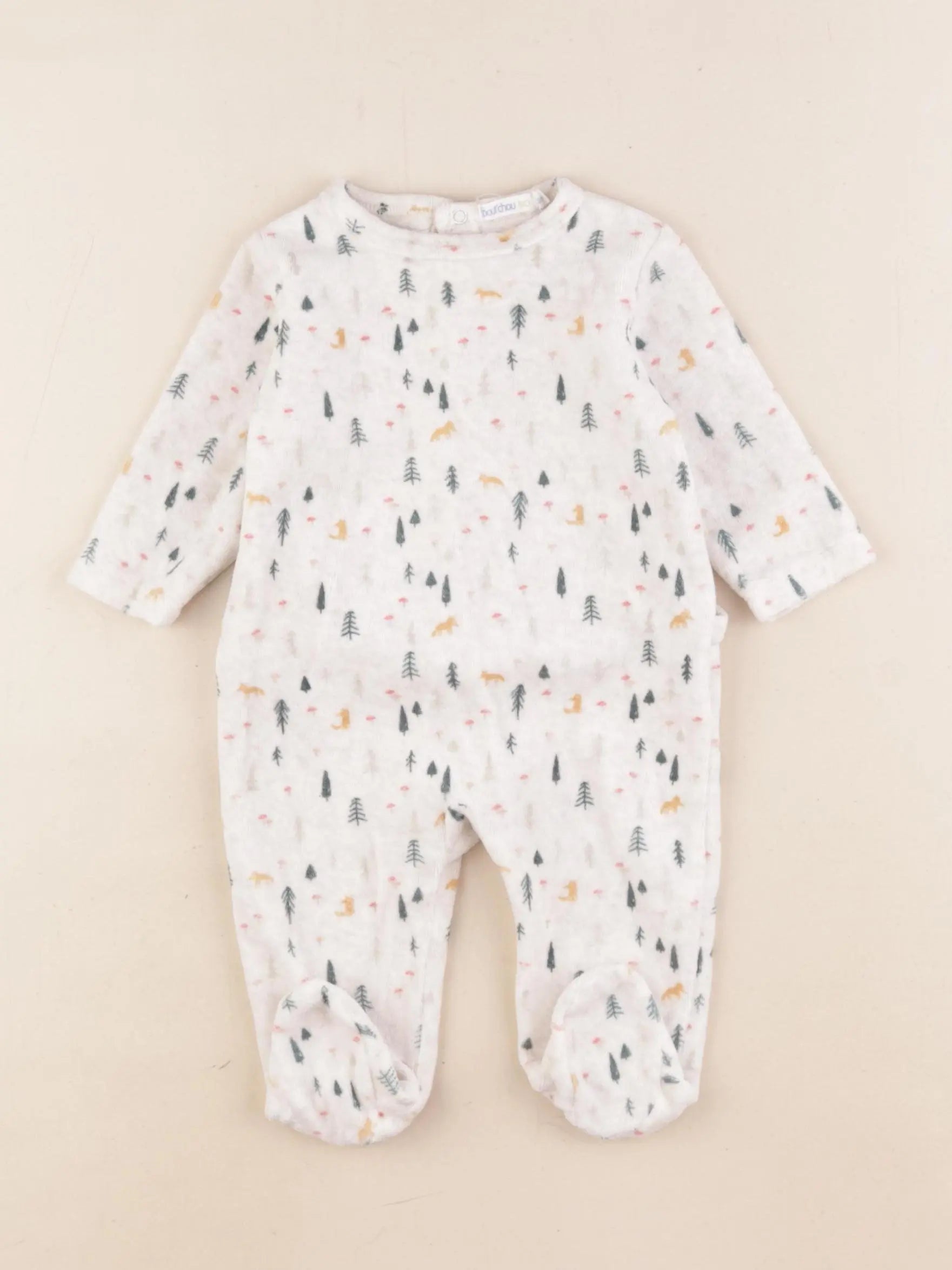 Boutchou - pyjama velours multicolore - 3 mois