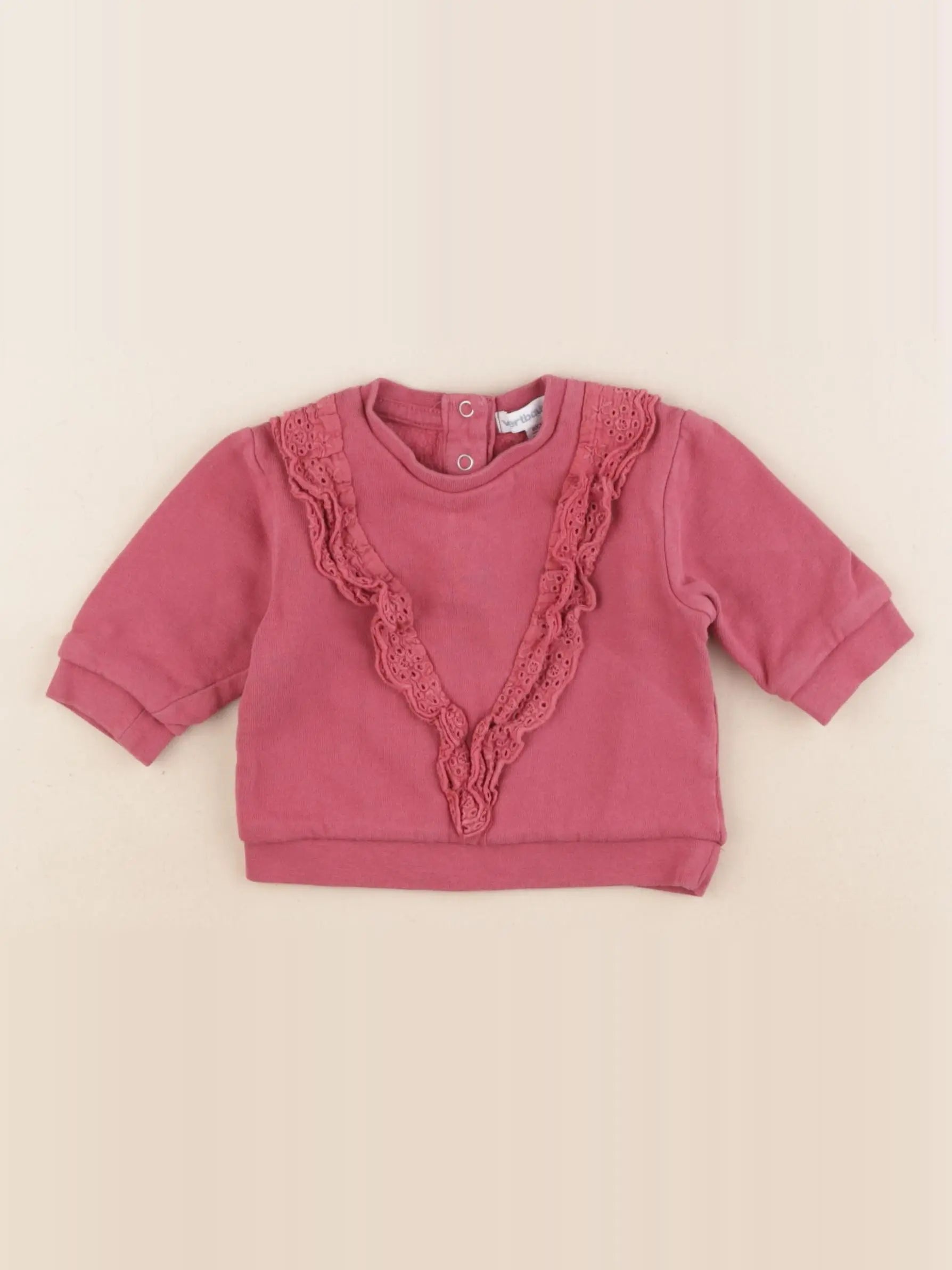 Vertbaudet - sweat rouge - 3 mois