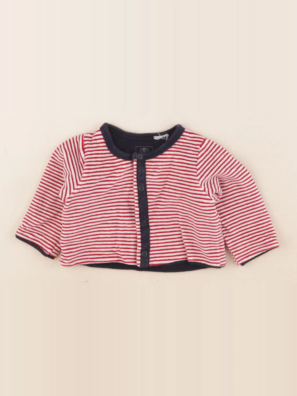 Petit Bateau - gilet rouge, bleu - 3 mois