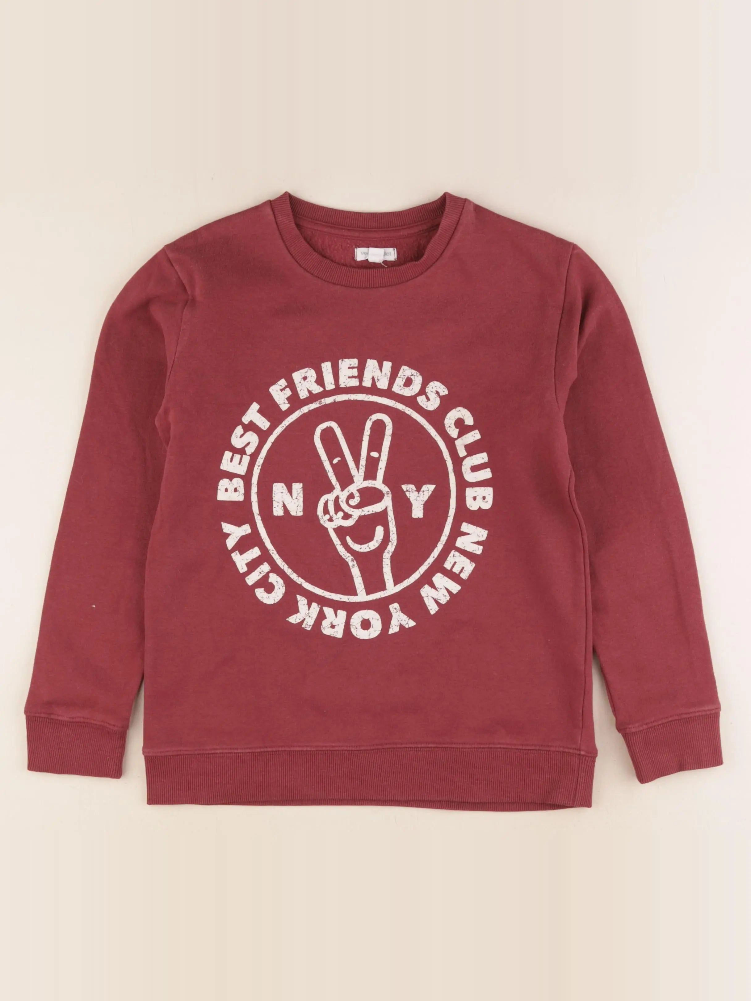 Vertbaudet - sweat rouge - 10 ans