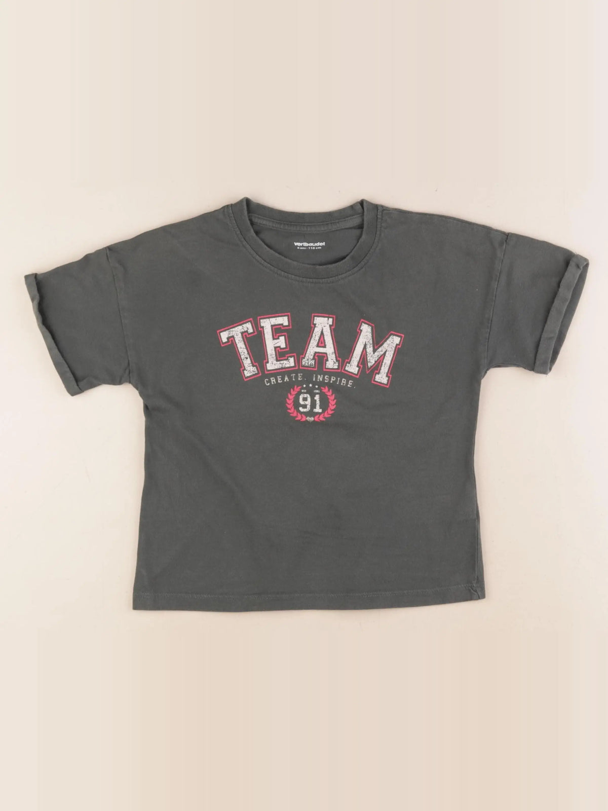 Vertbaudet - tee-shirt vert - 6 ans