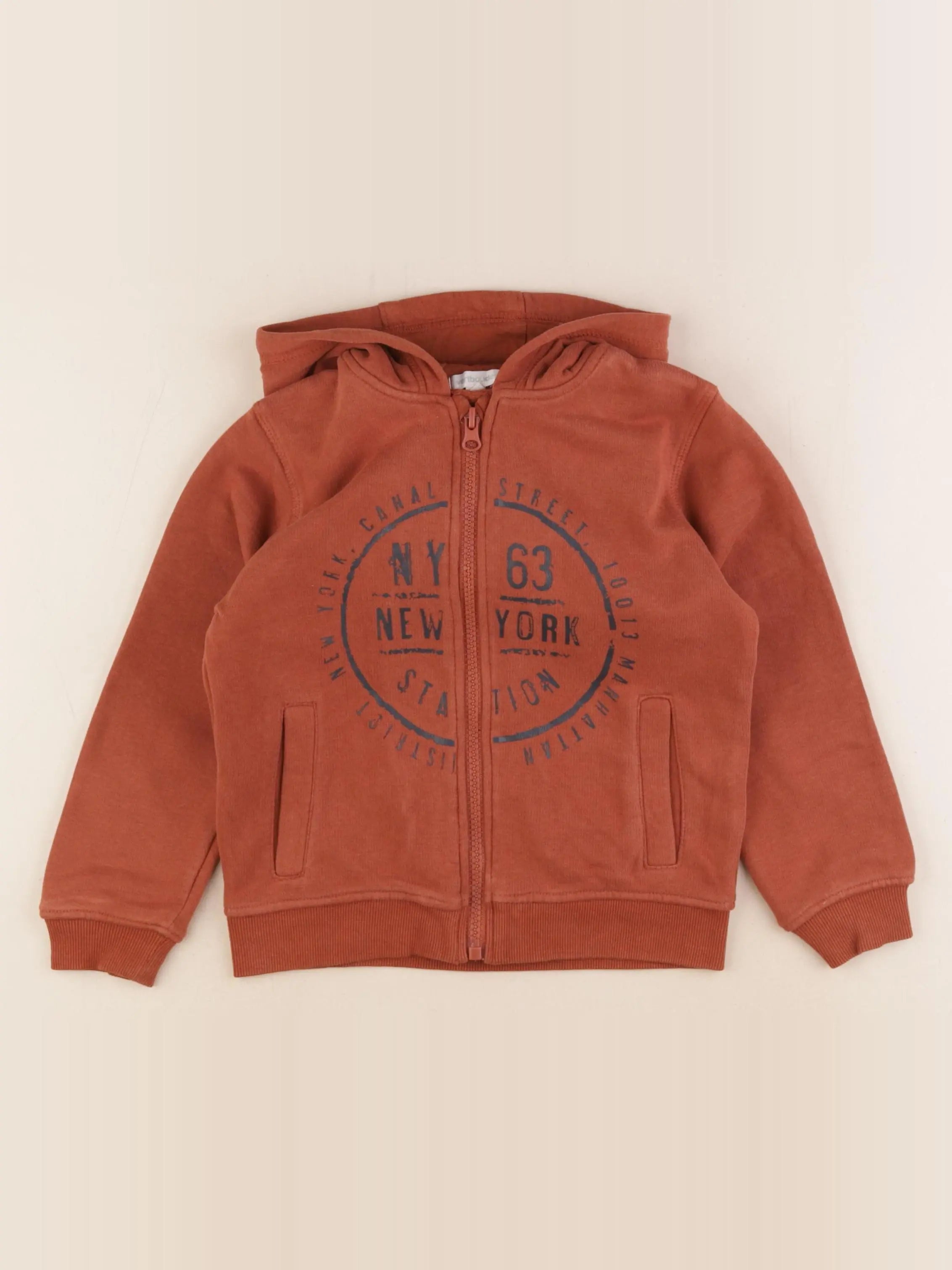 Vertbaudet - sweat marron - 5 ans