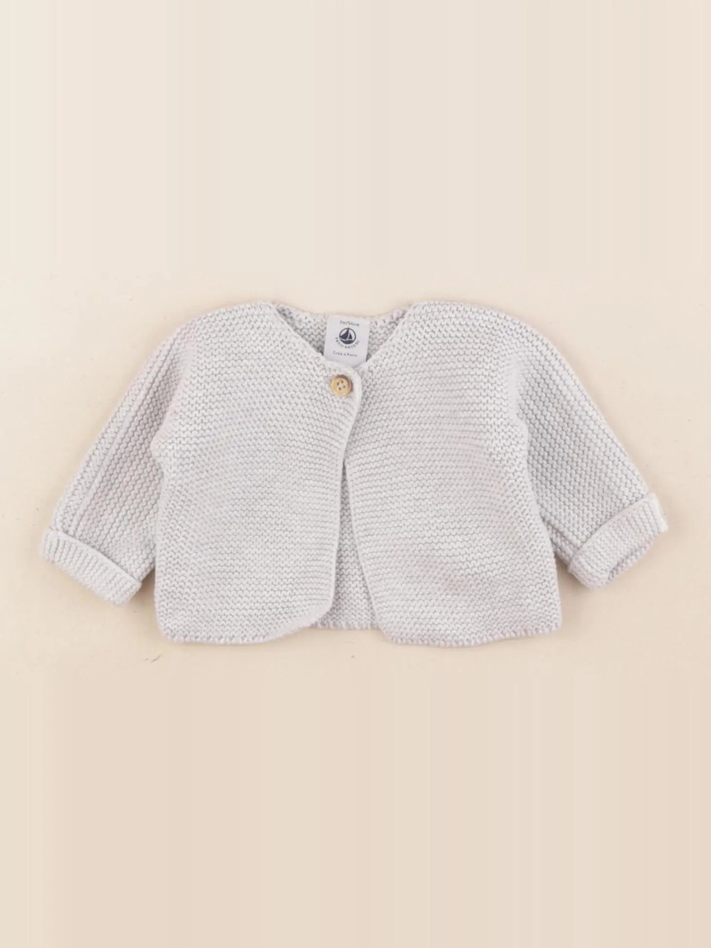 Petit Bateau - gilet gris - 1 mois