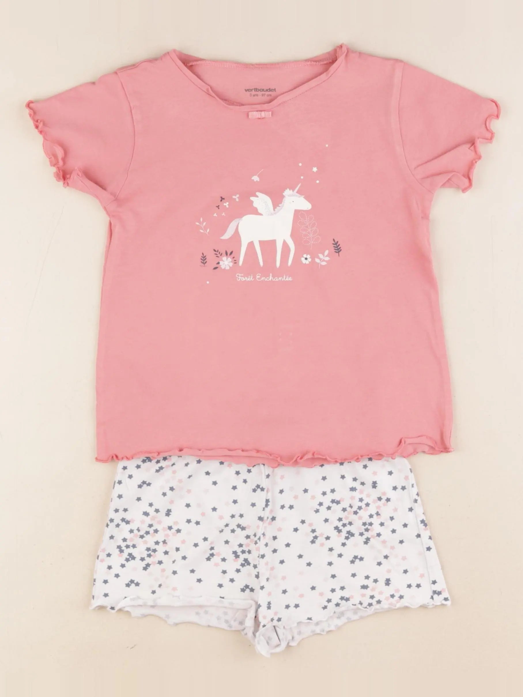 Vertbaudet - pyjama coton rose - 3 ans