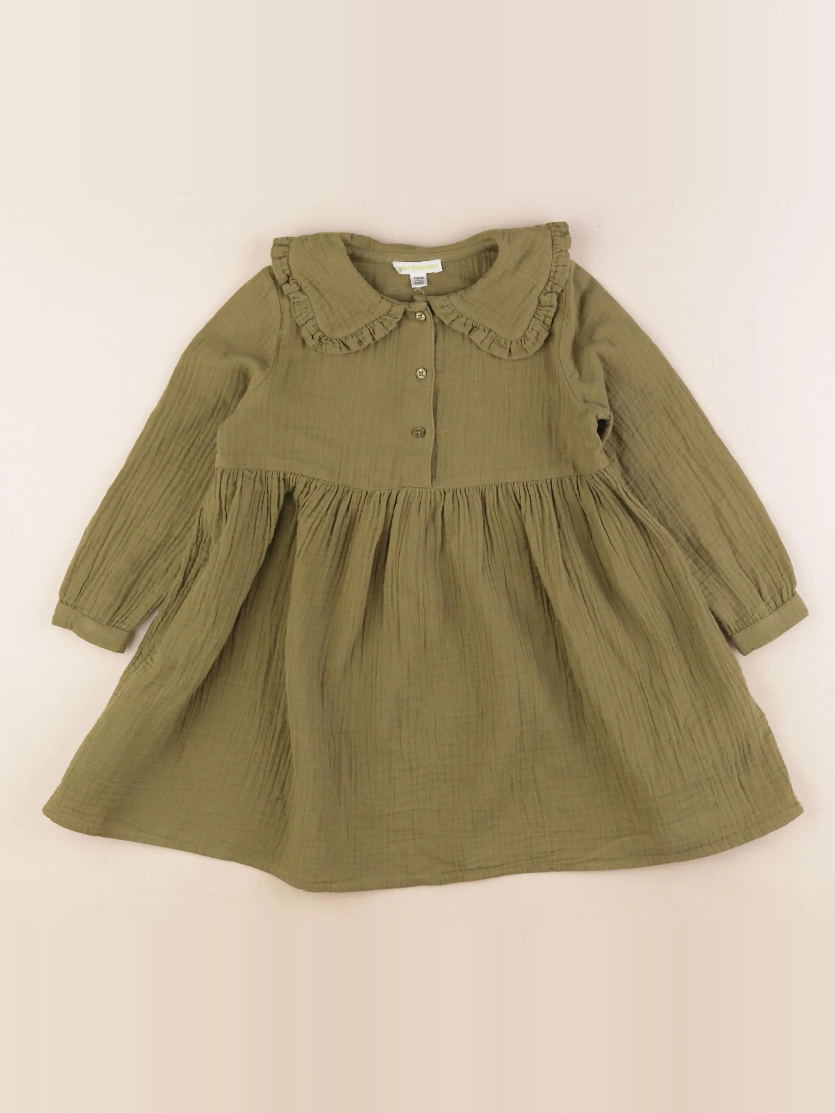 Vertbaudet - robe vert - 4 ans
