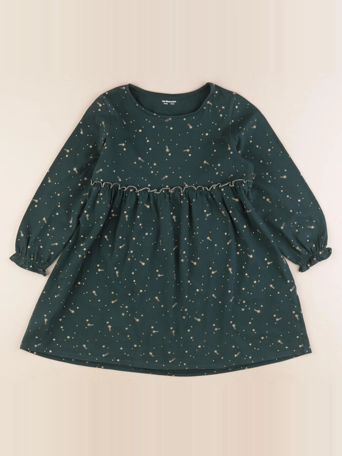 Vertbaudet - robe vert, or - 6 ans