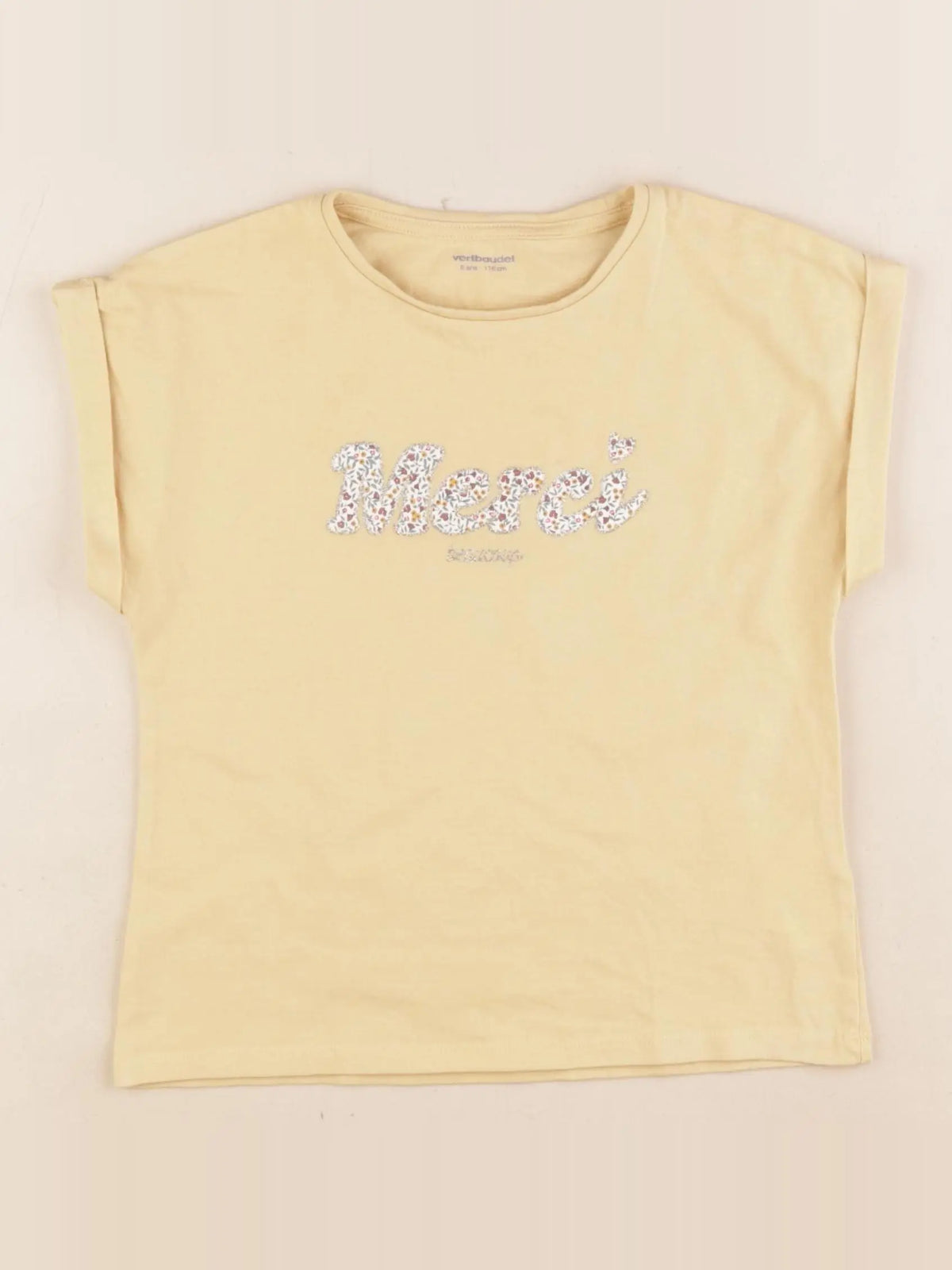 Vertbaudet - tee-shirt jaune, or - 6 ans