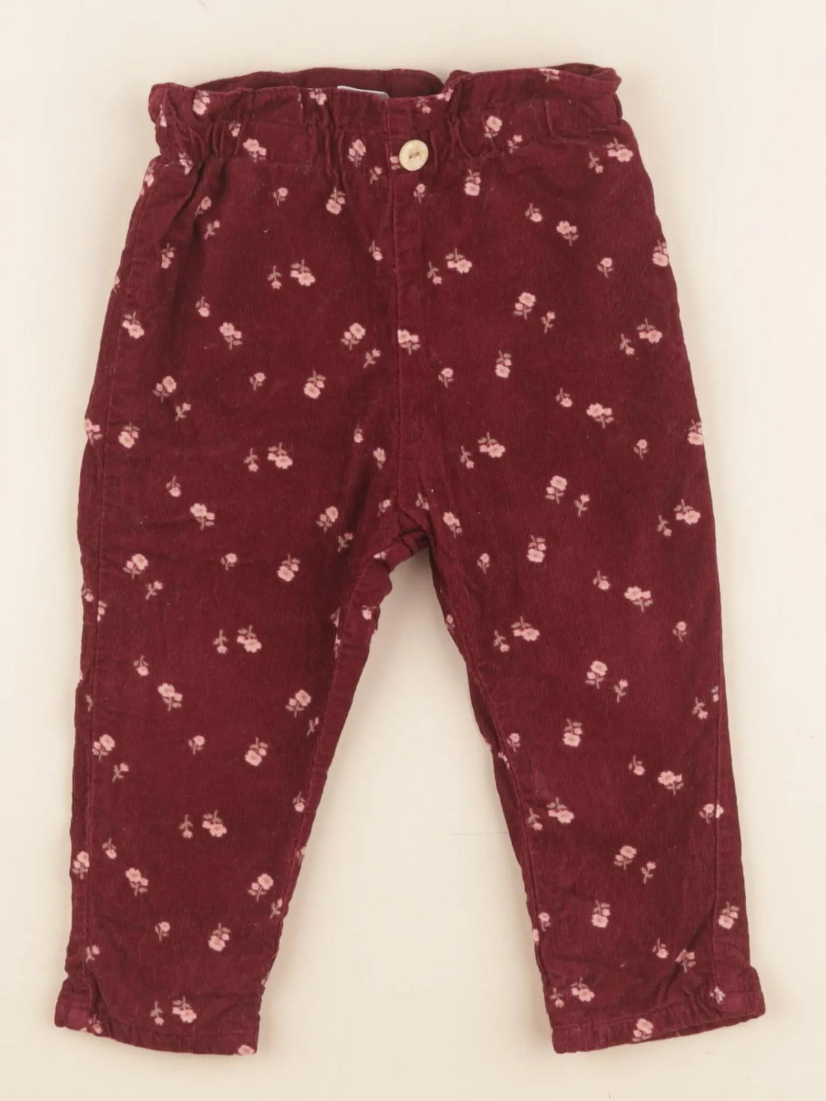 H&M - pantalon doublé rose - 9/12 mois